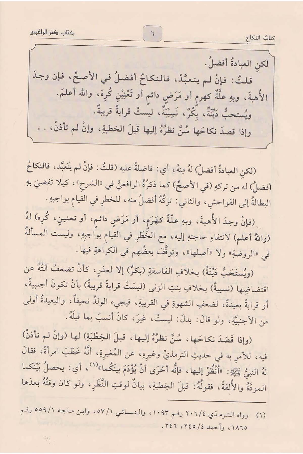 Kenzür Ragibin Şerhu Minhacüt Talibin Arapça 1/4 (Kenzür Rağibin) - كنز الراغبين شرح منهاج الطالبين