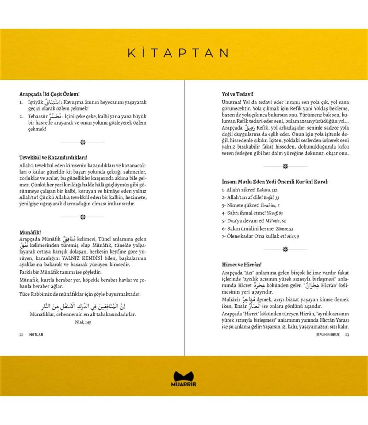 Notlar Arapça kelimelerden hayata, insana ve ruha dair