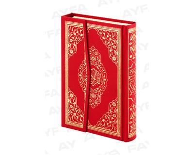 059 KIRMIZI- KURANI KERİM - MÜHÜRLÜ - RAHLE BOY