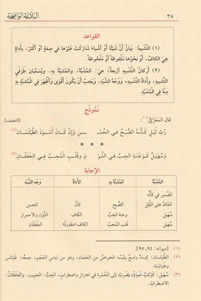 El Belagatül Vadıha fil Beyan vel Meani vel Bedi - البلاغة الواضحة في البيان والمعاني والبديع مع دليل البلاغة الواضحة