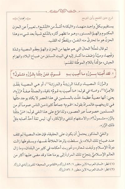 شرح حنين المتفجع وأنين المتوجع