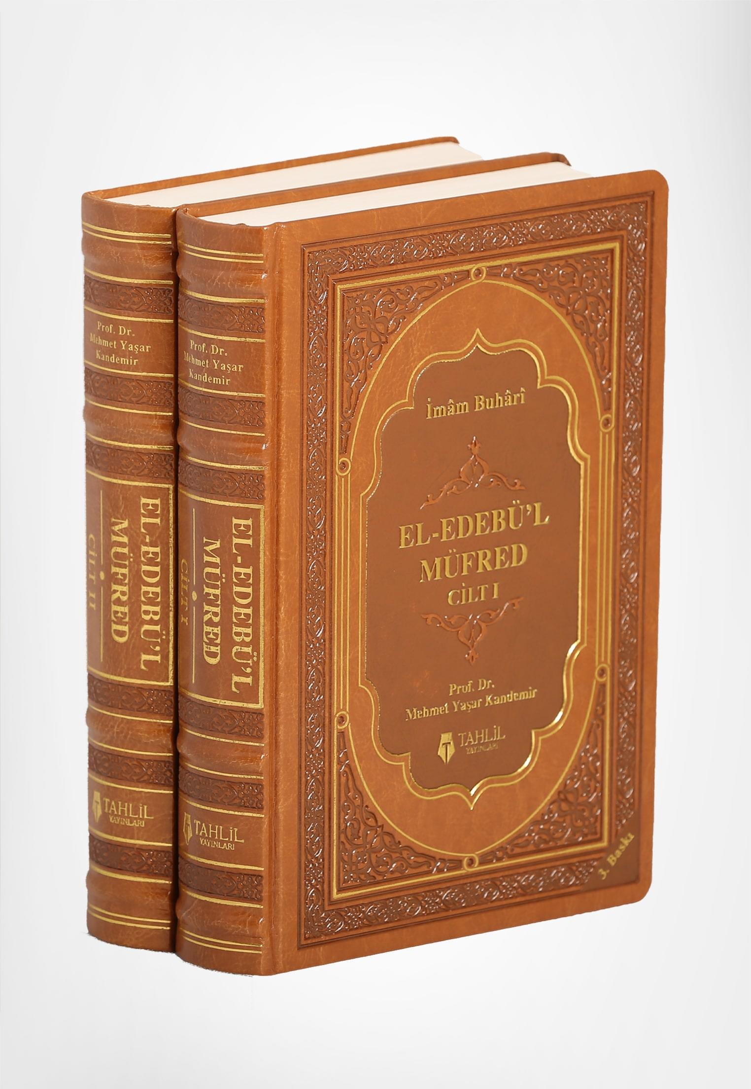 El-Edebü'l Müfred Türkçe Tecrümeli 2 Cilt Deri 