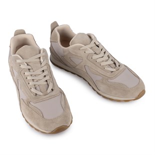 Hakiki deri Ortoprdik Taban Spor Ayakkabı Bej Süet  84144