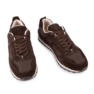 Hakiki deri Ortoprdik Taban Spor Ayakkabı Kahve Süet 84144