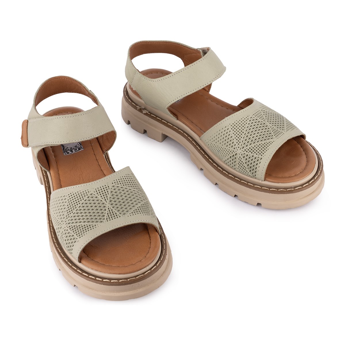  Hakiki Deri Lazer Baskılı Ledy Modern Sandalet Scorpion 09-LN-34