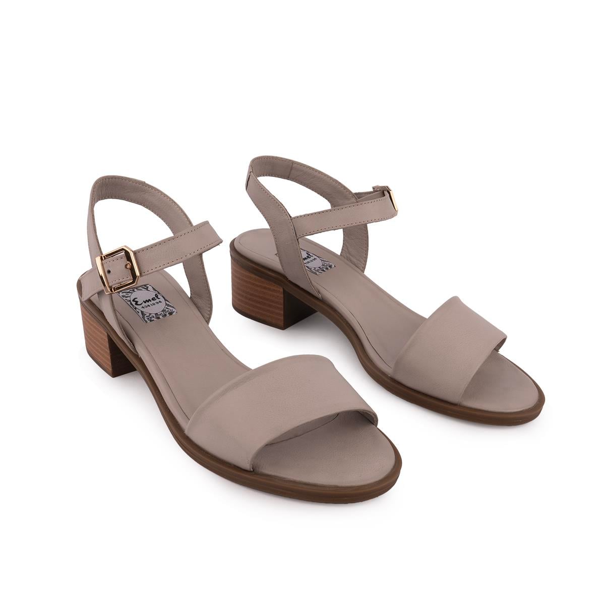 Hakıkı Deri Dolgu Taban Modern Sandalet Buz 689