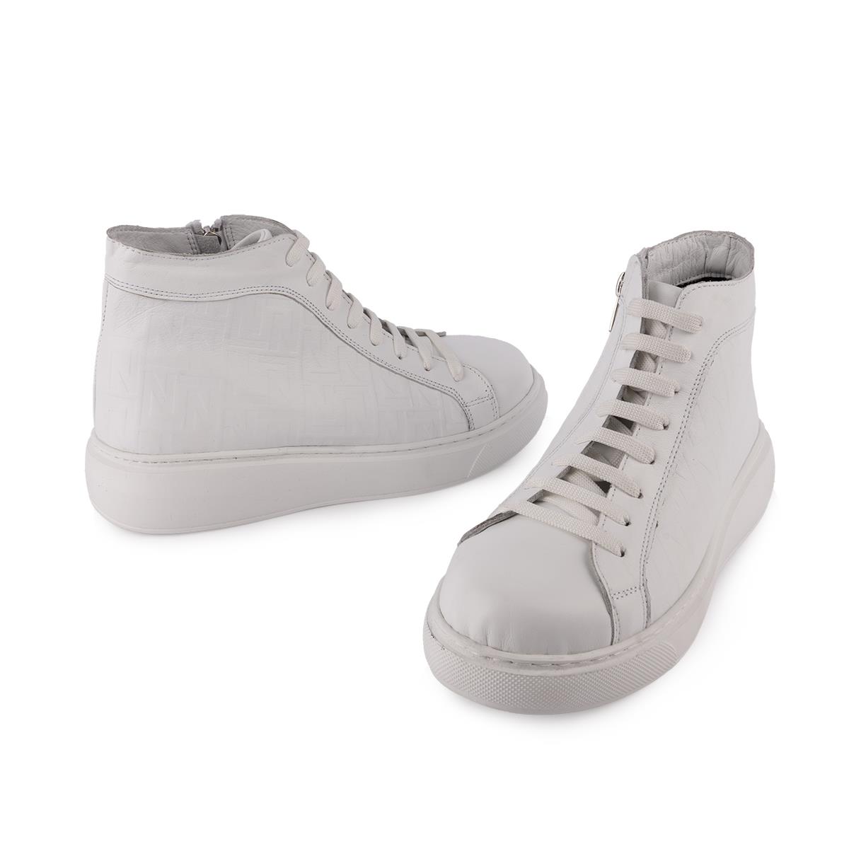 Modern Hakiki Deri Converse  Bot Beyaz 1301