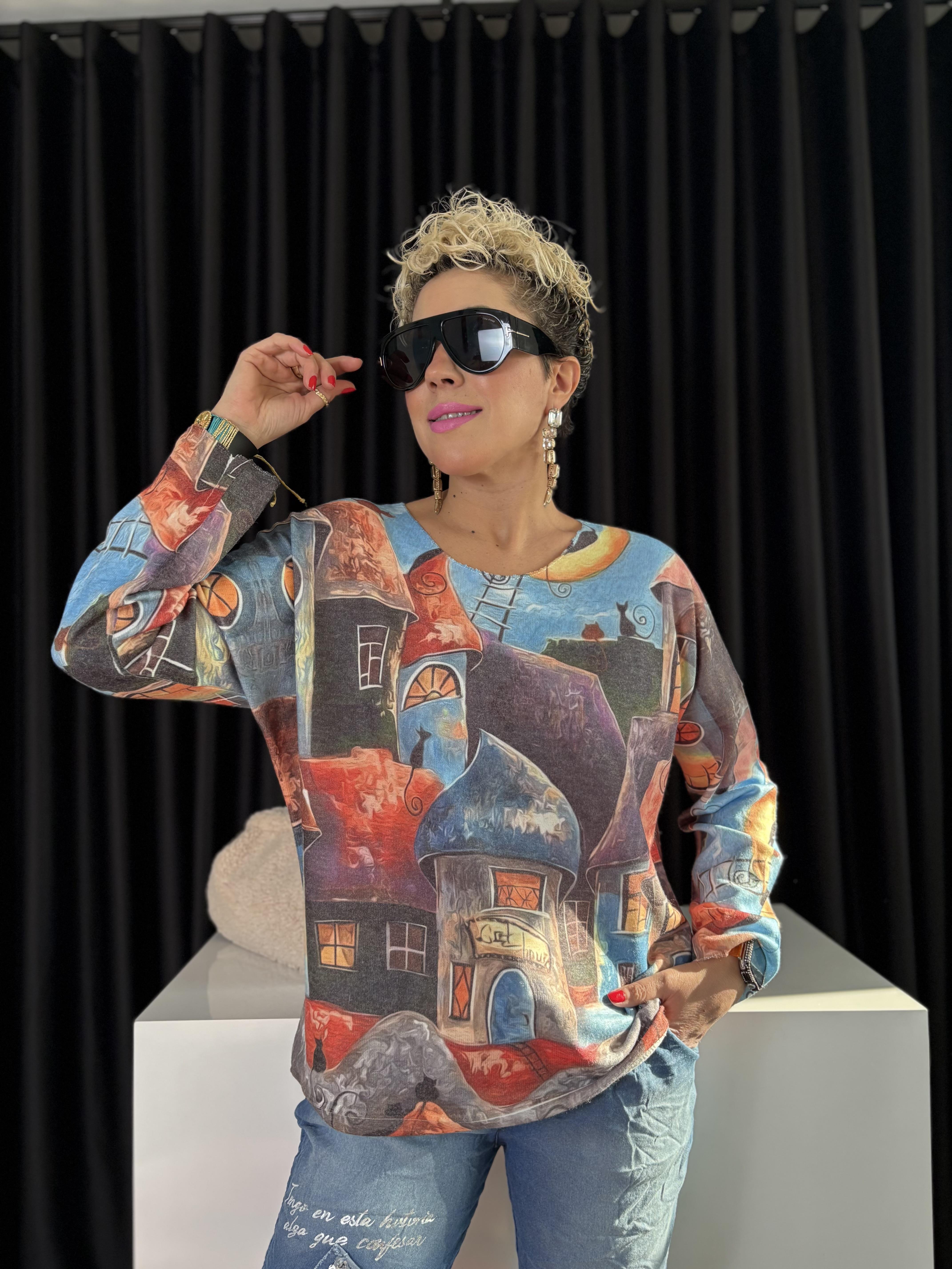 İtalyan Desenli Angora Bluz 1