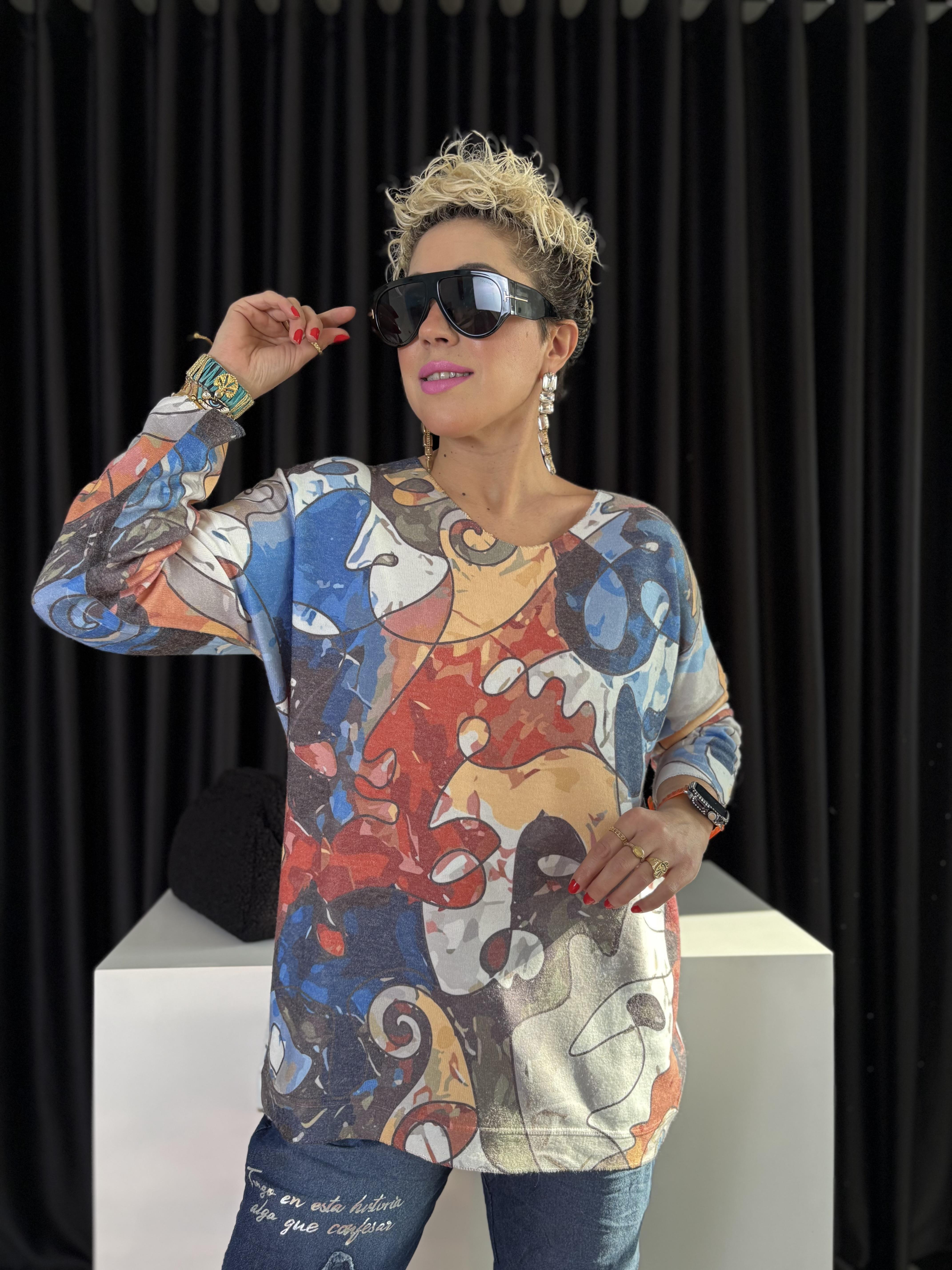 İtalyan Desenli Angora Bluz 4