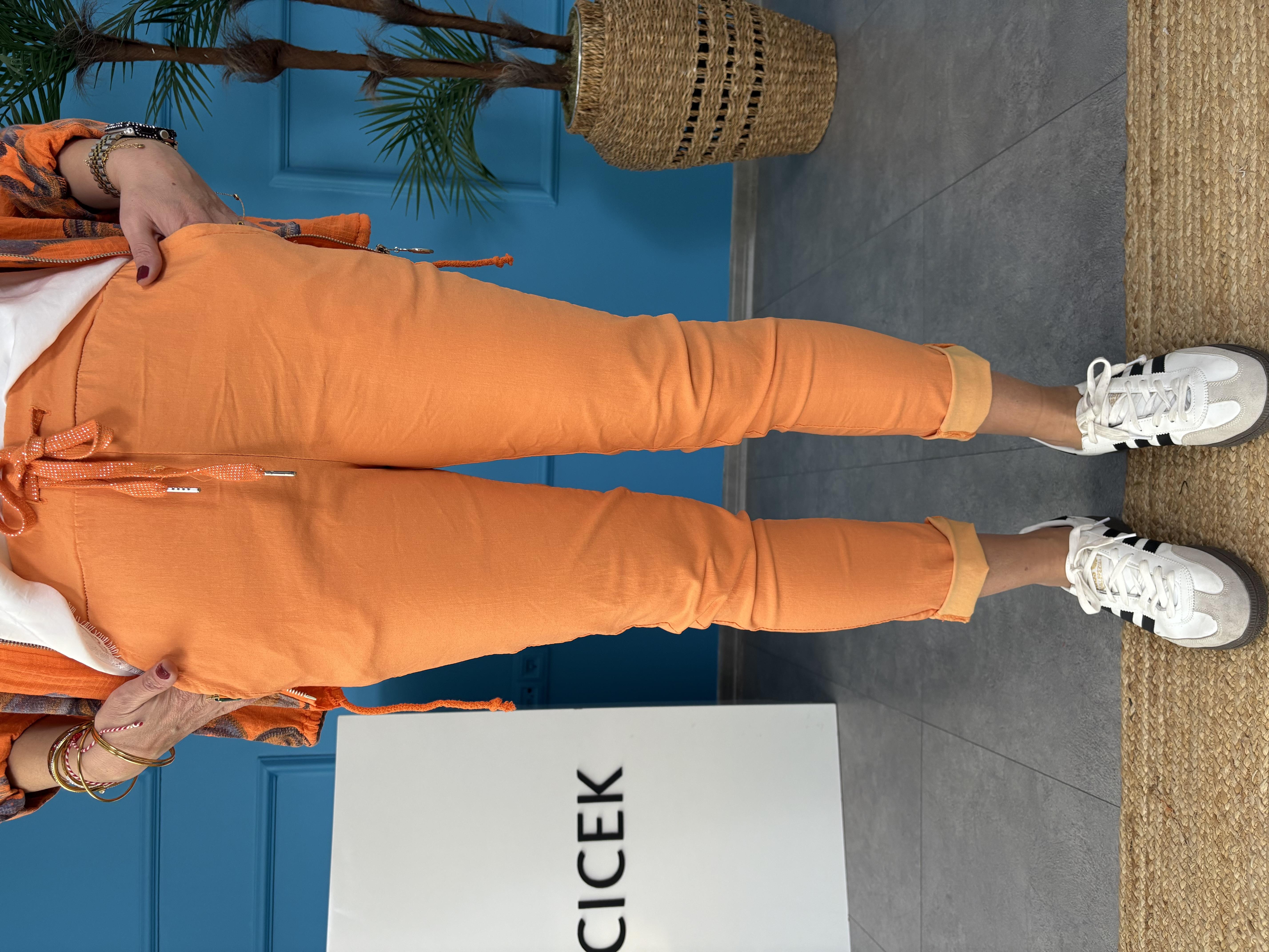 İtalyan Likralı Turuncu Pantolon