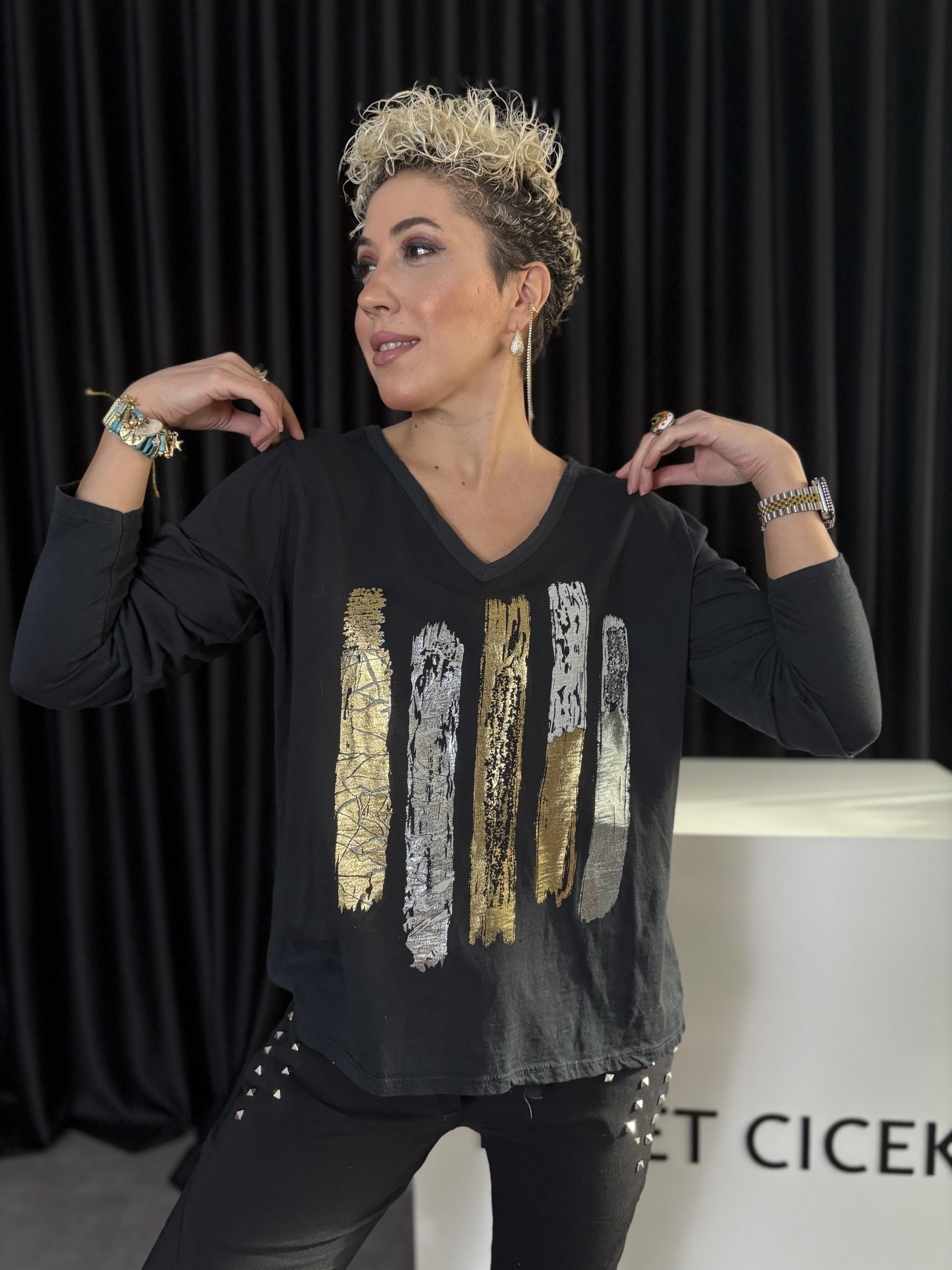 İtalyan Varak Detaylı Siyah Sweet