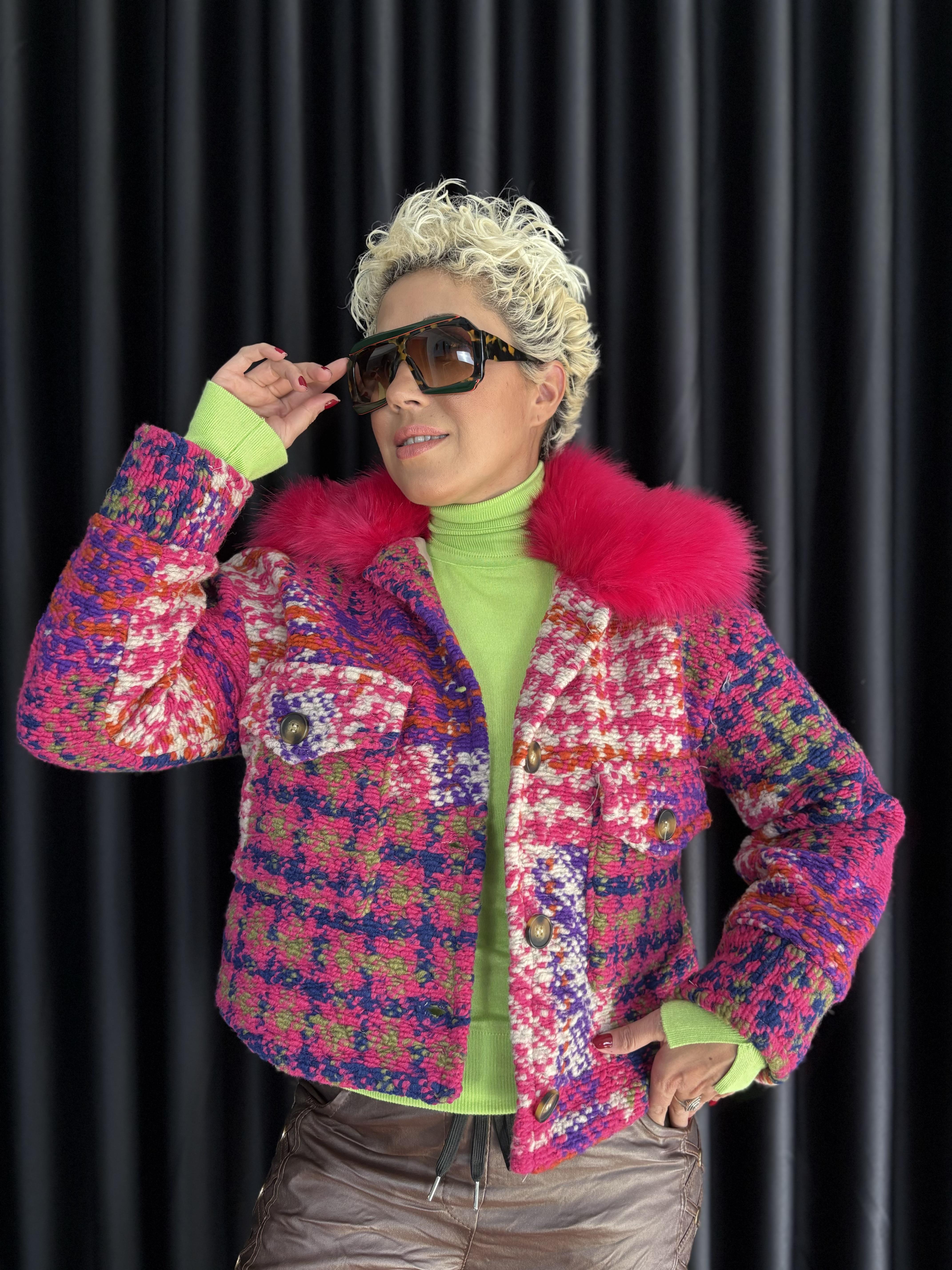 İthal Pembe Kürklü Mont 1