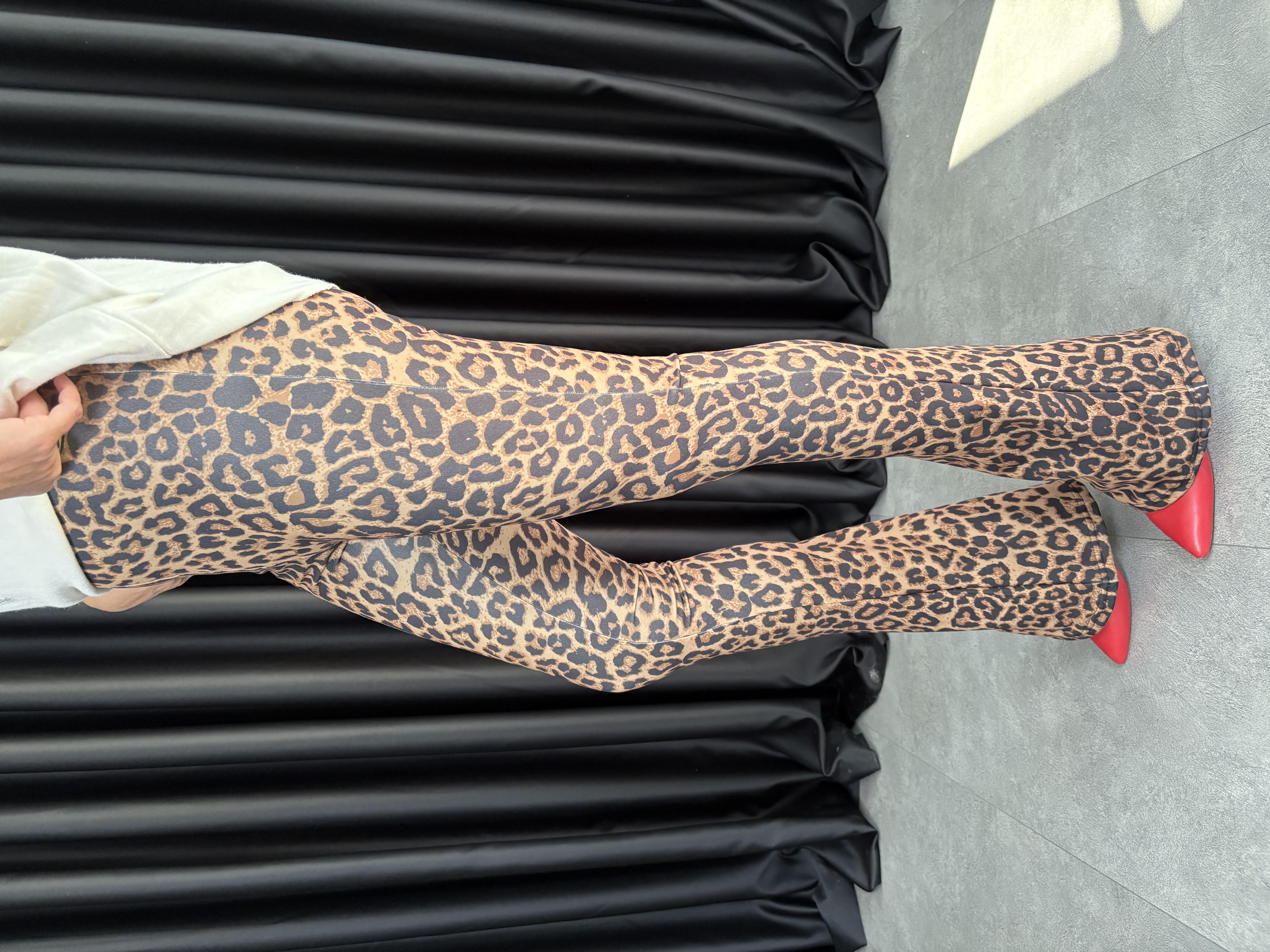 Leopar Desen İspanyol Paça Tayt 1