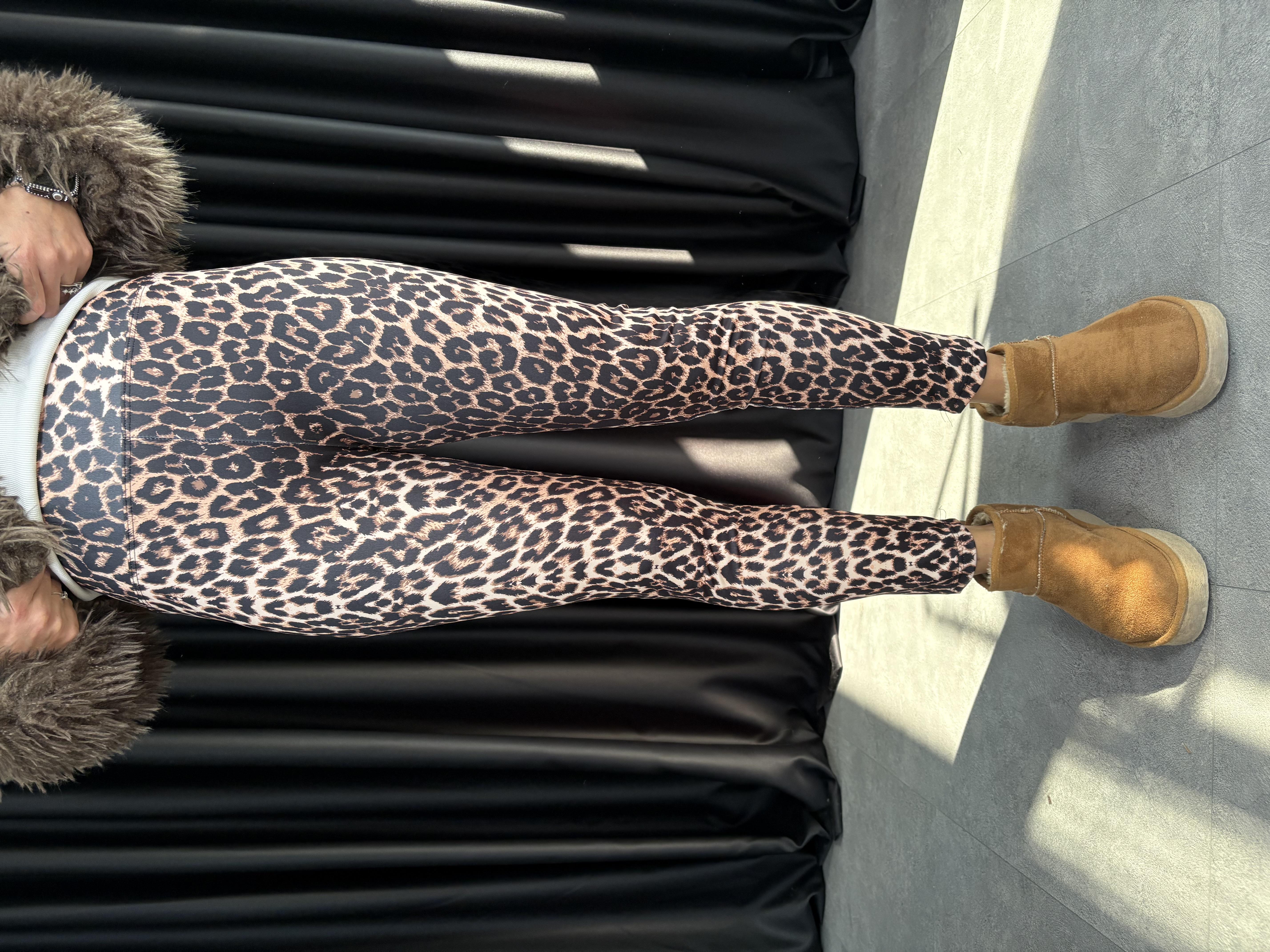 Leopar Desen Şardonlu Tayt 2