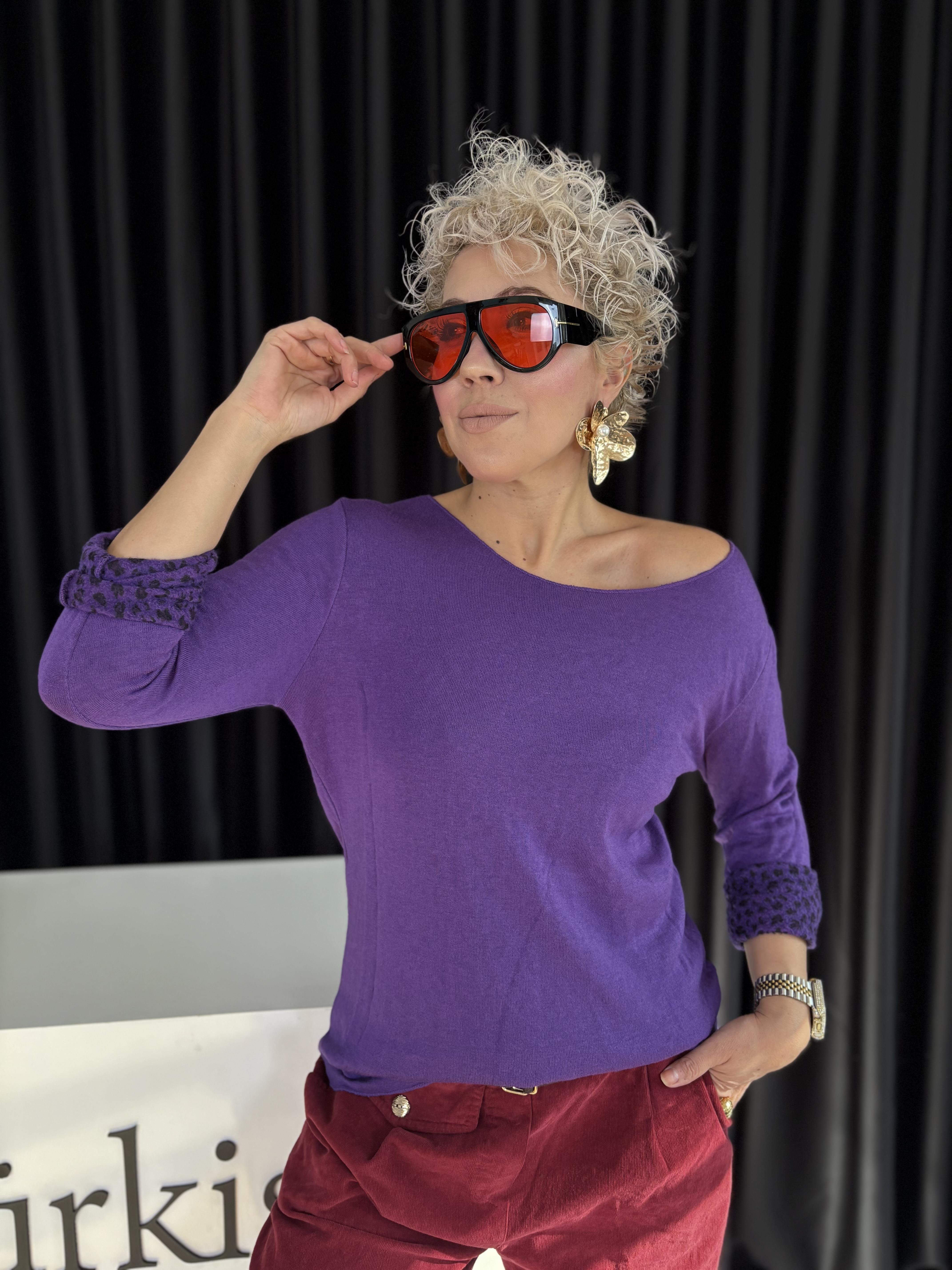 Leopar Detaylı İtalyan Angora Bluz 8