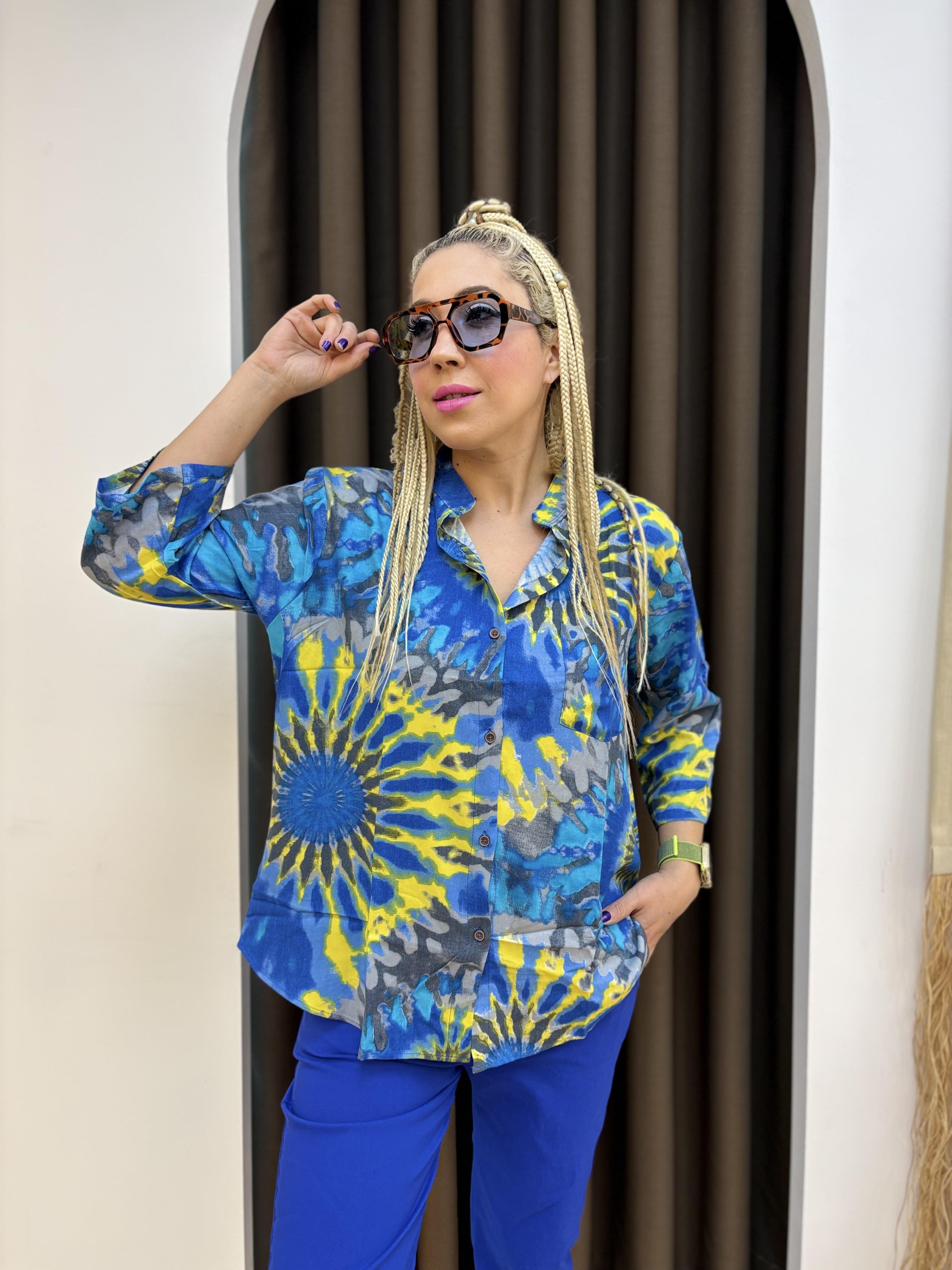 Pamuk Viskon Tam Boy Batik Gömlek