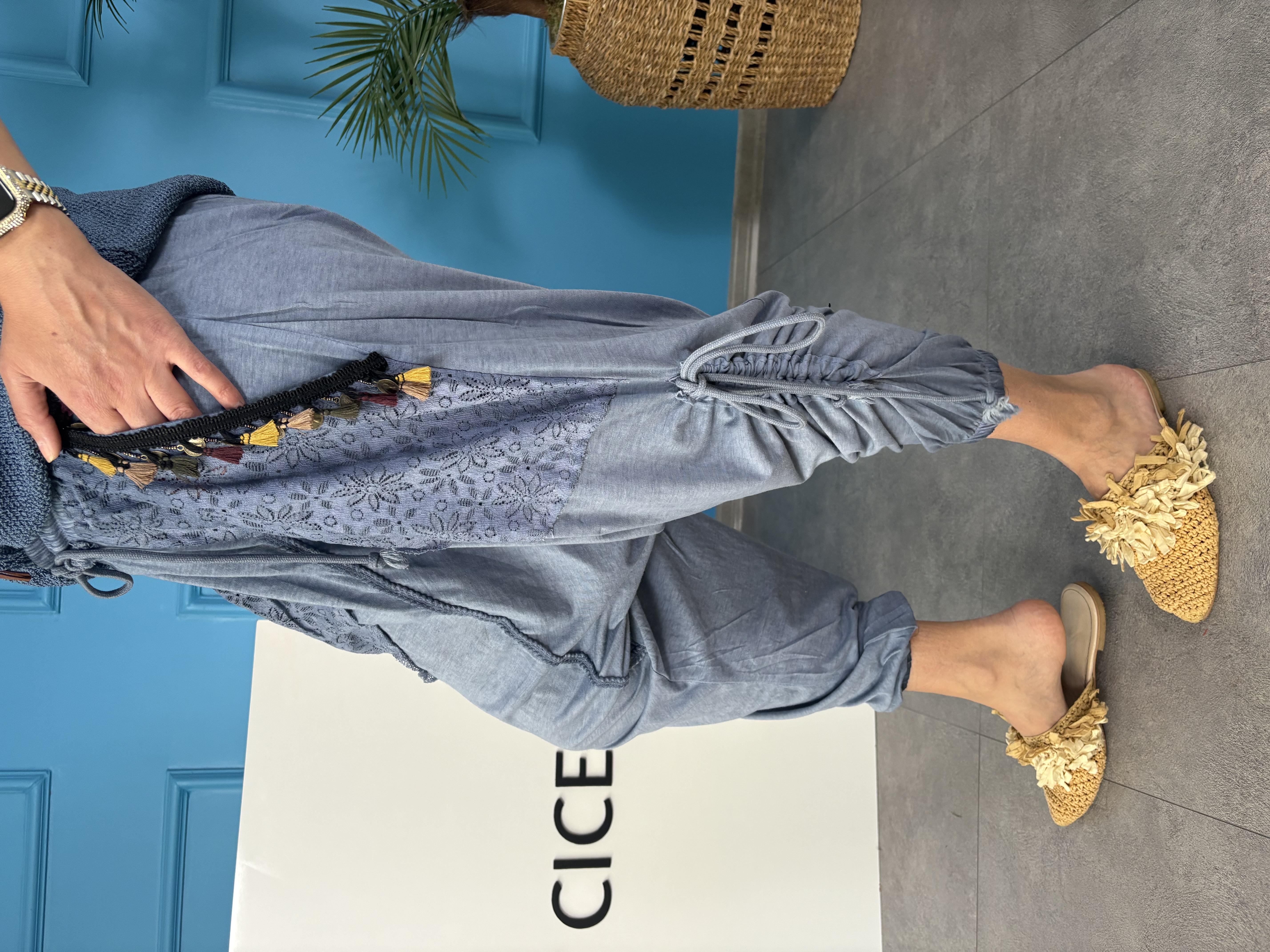 Pamuklu Mavi Şalvar