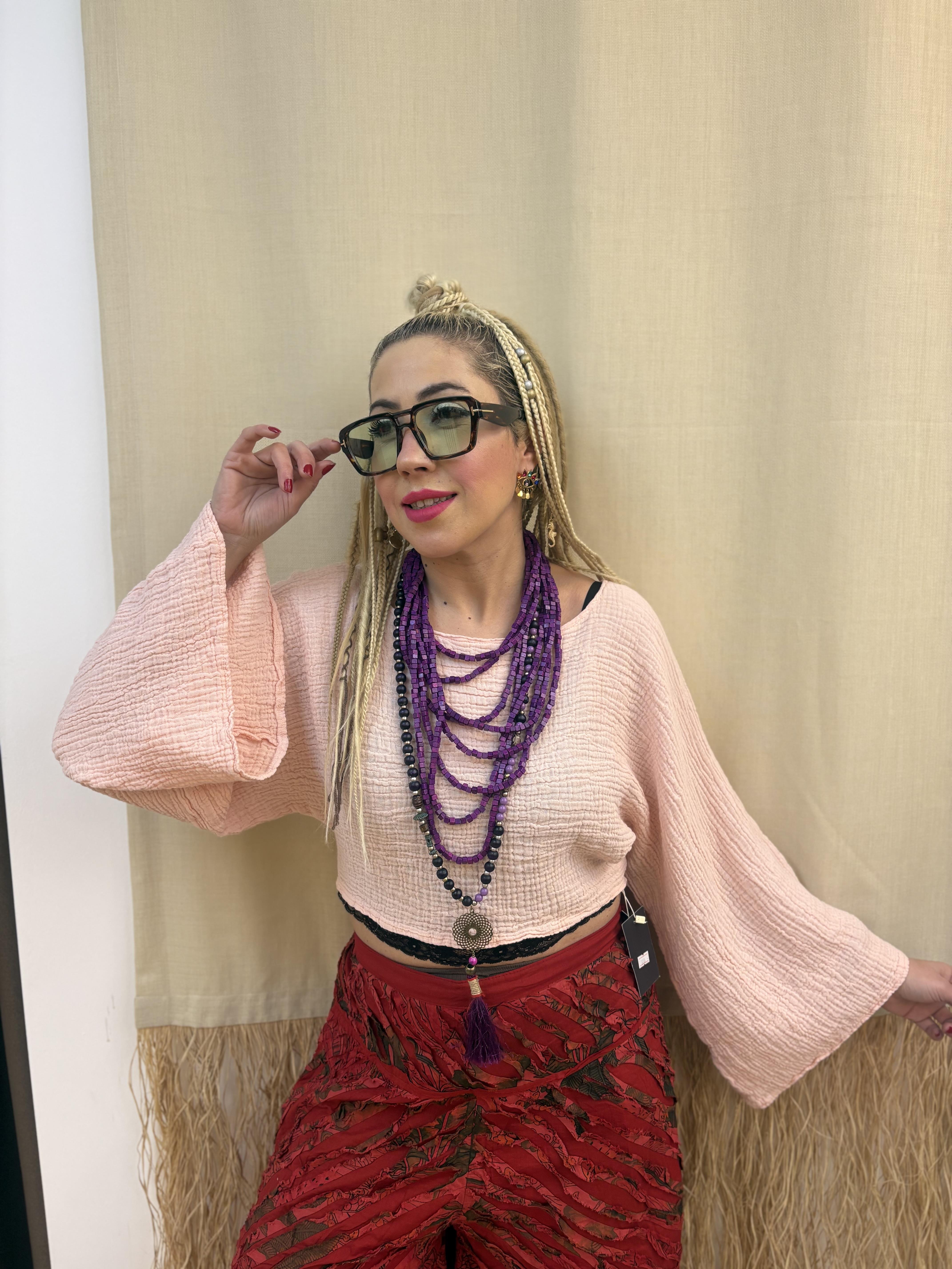 Premium Kalite Yavruağzı Sofia Müslin Bluz