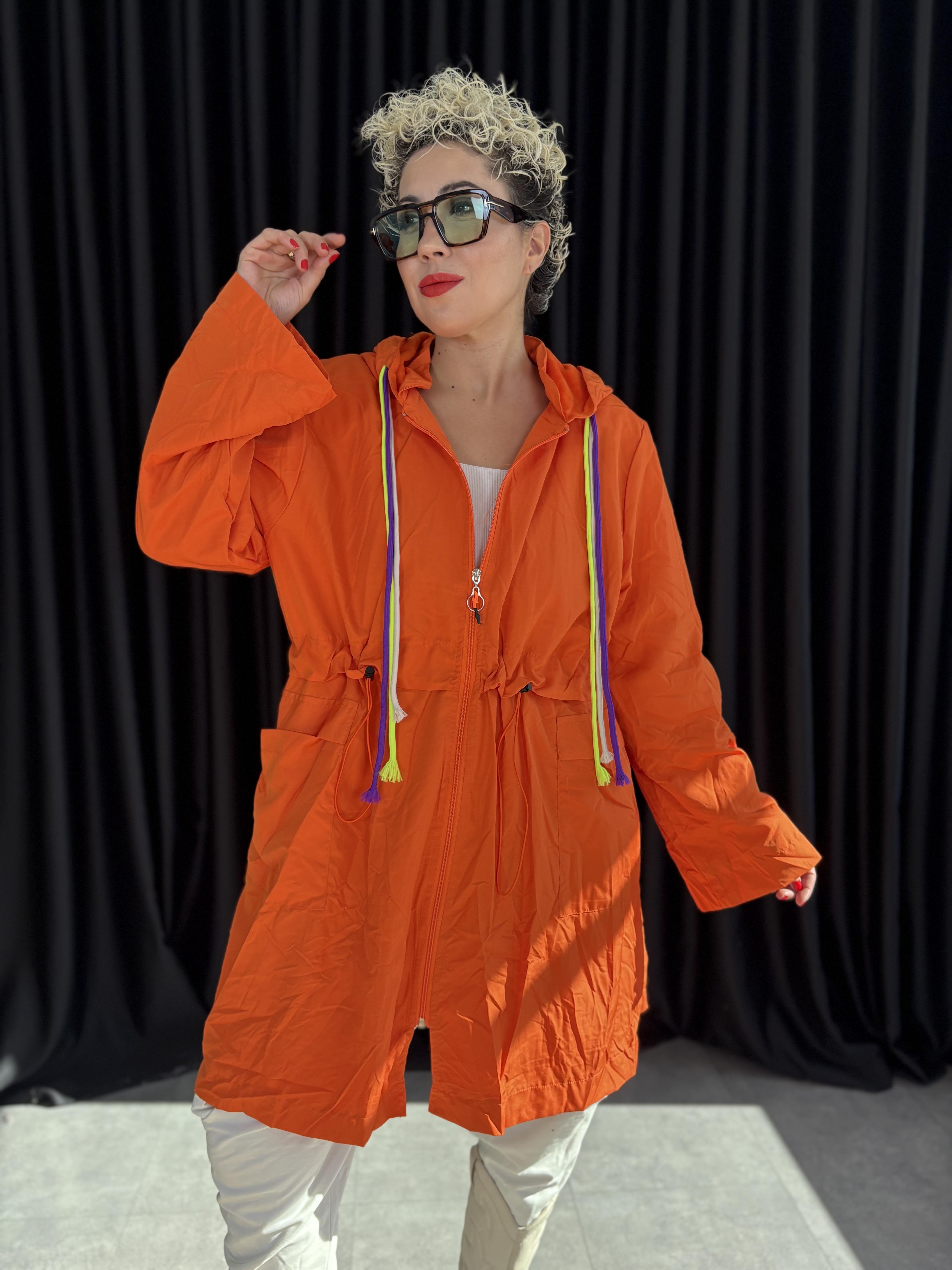 Turuncu Polarlı Yağmurluk