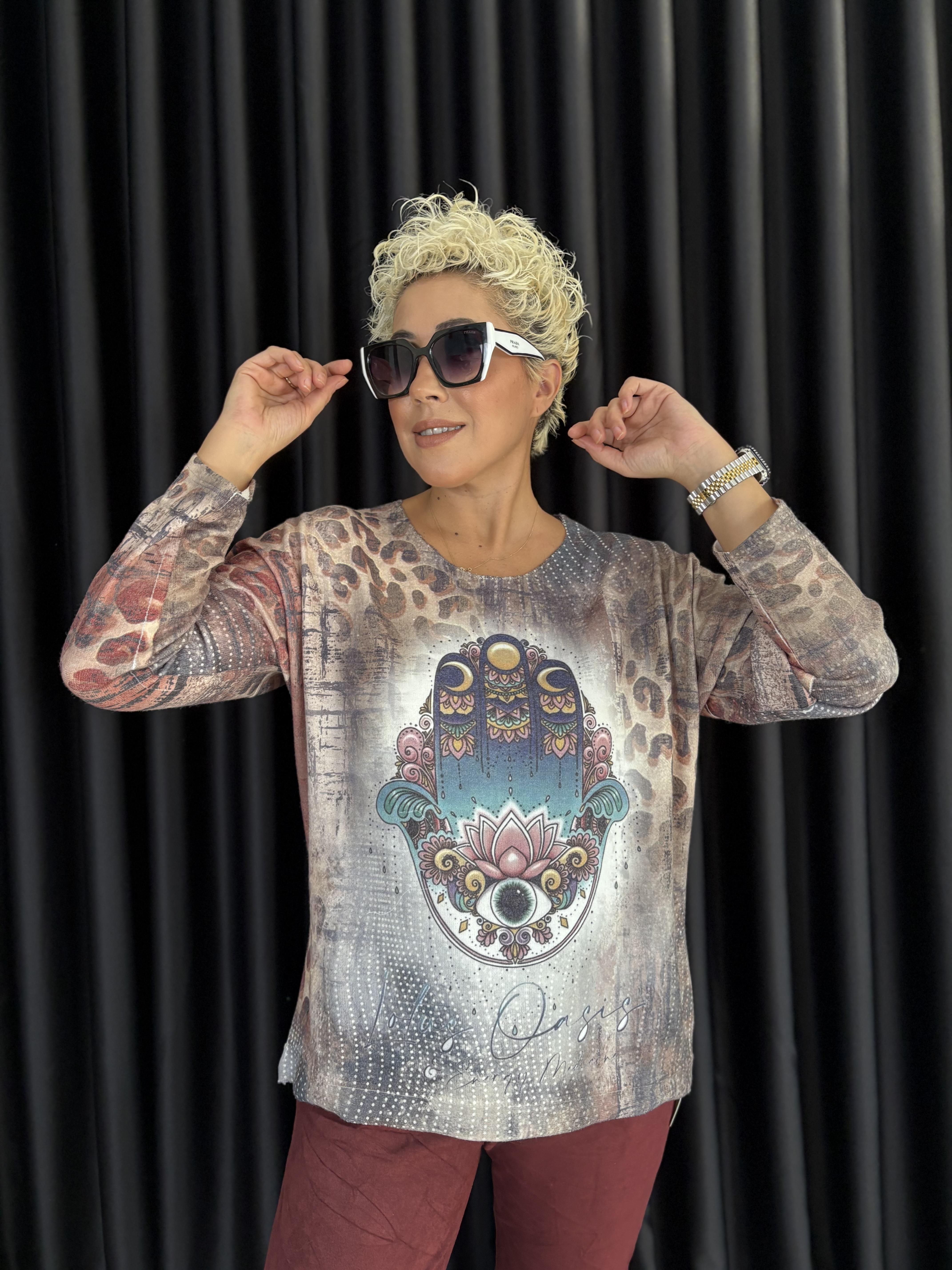 Angora Desenli Triko Bluz 4