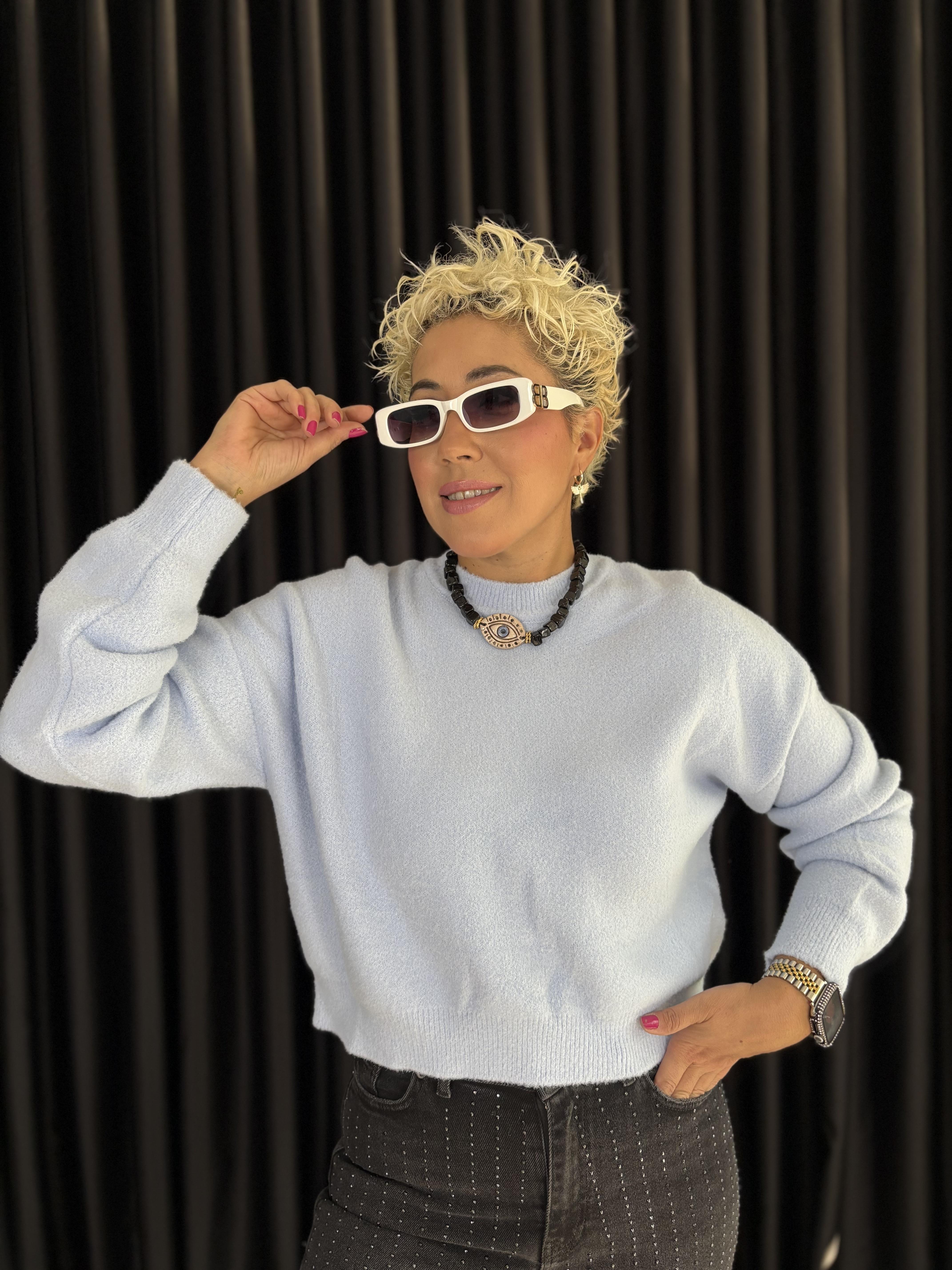 DLV Yumoş Mavi Crop Kazak