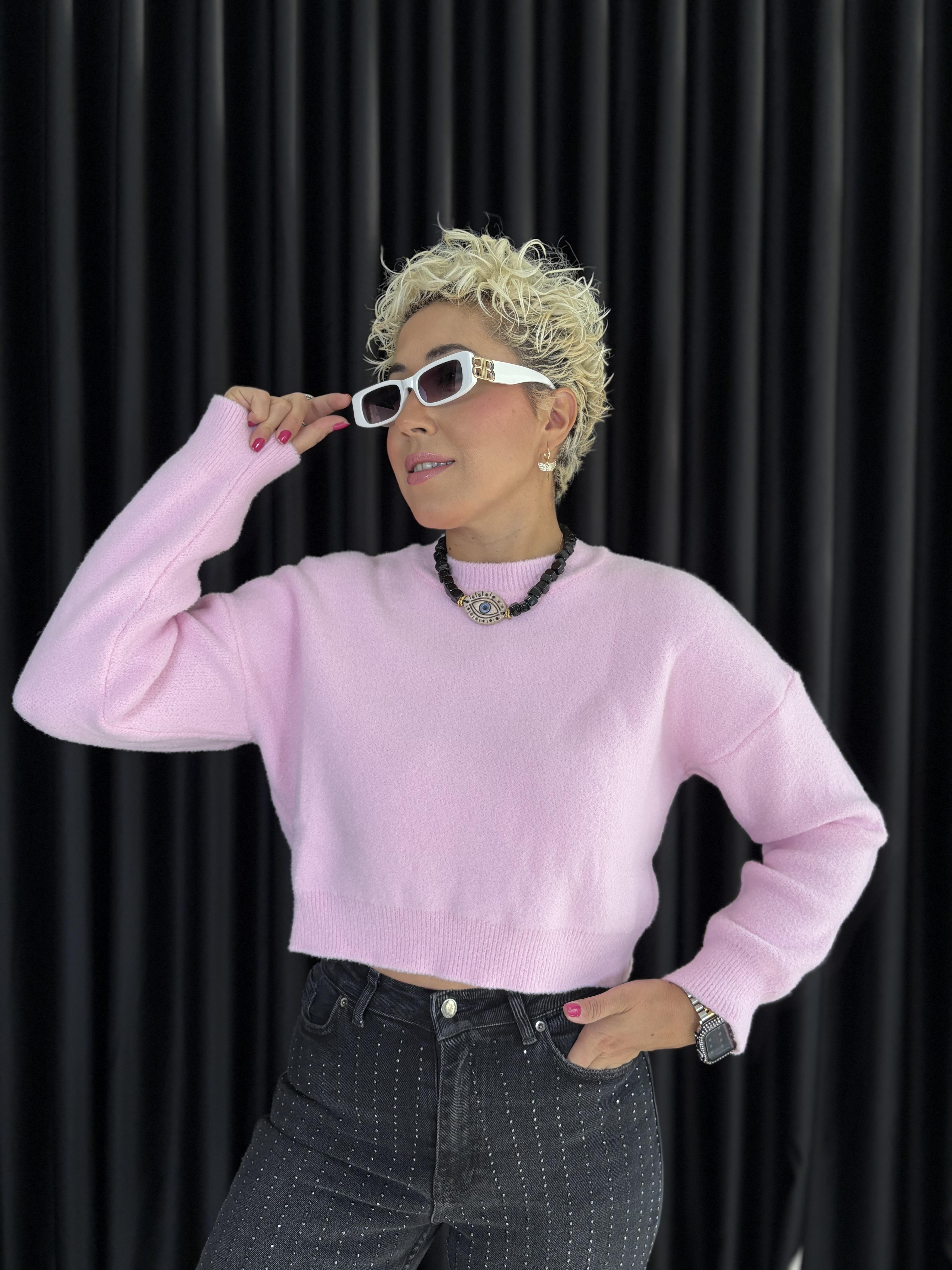 DLV Yumoş Pembe Crop Kazak