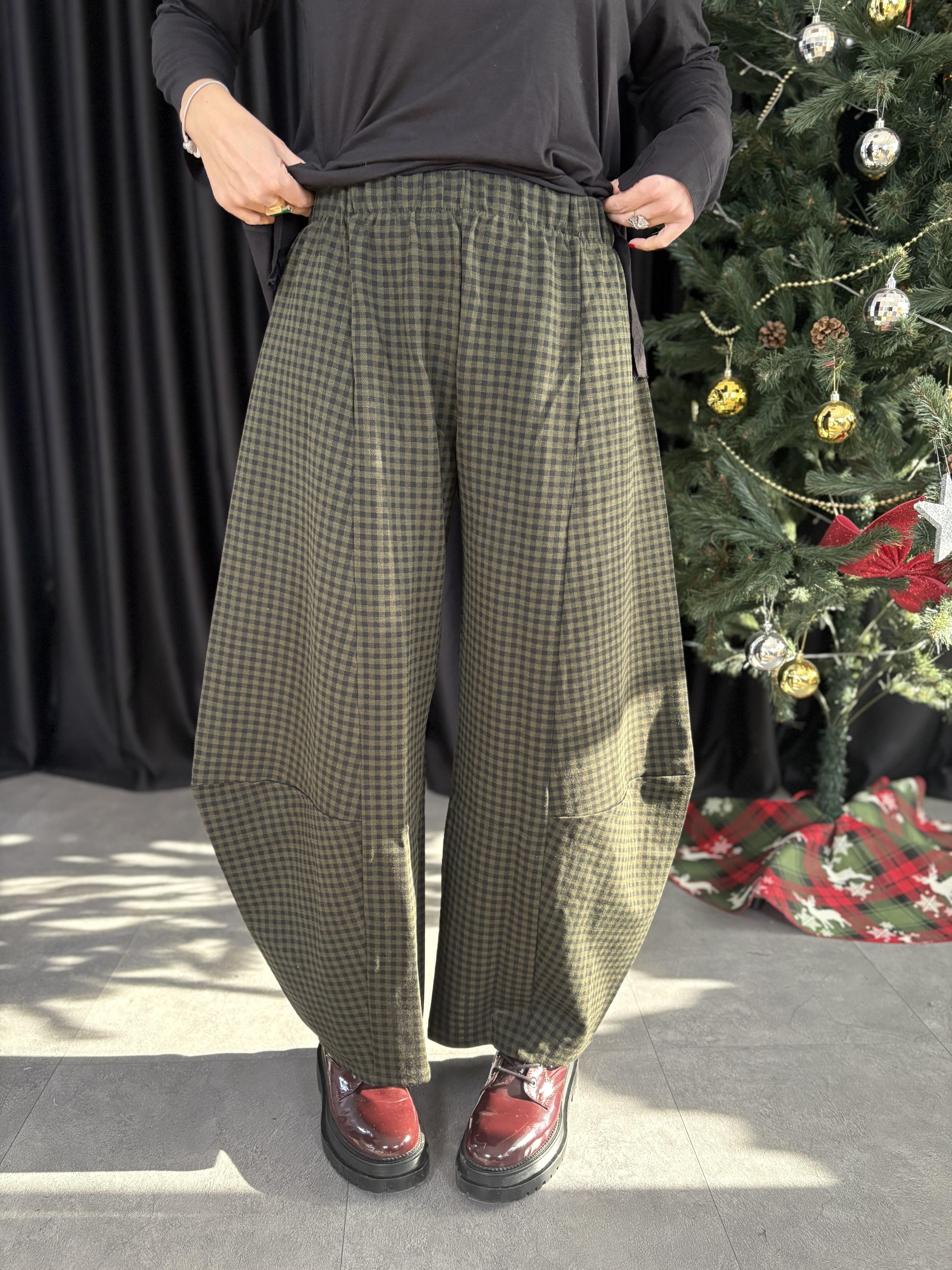 Haki Triko Şalvar Pantolon