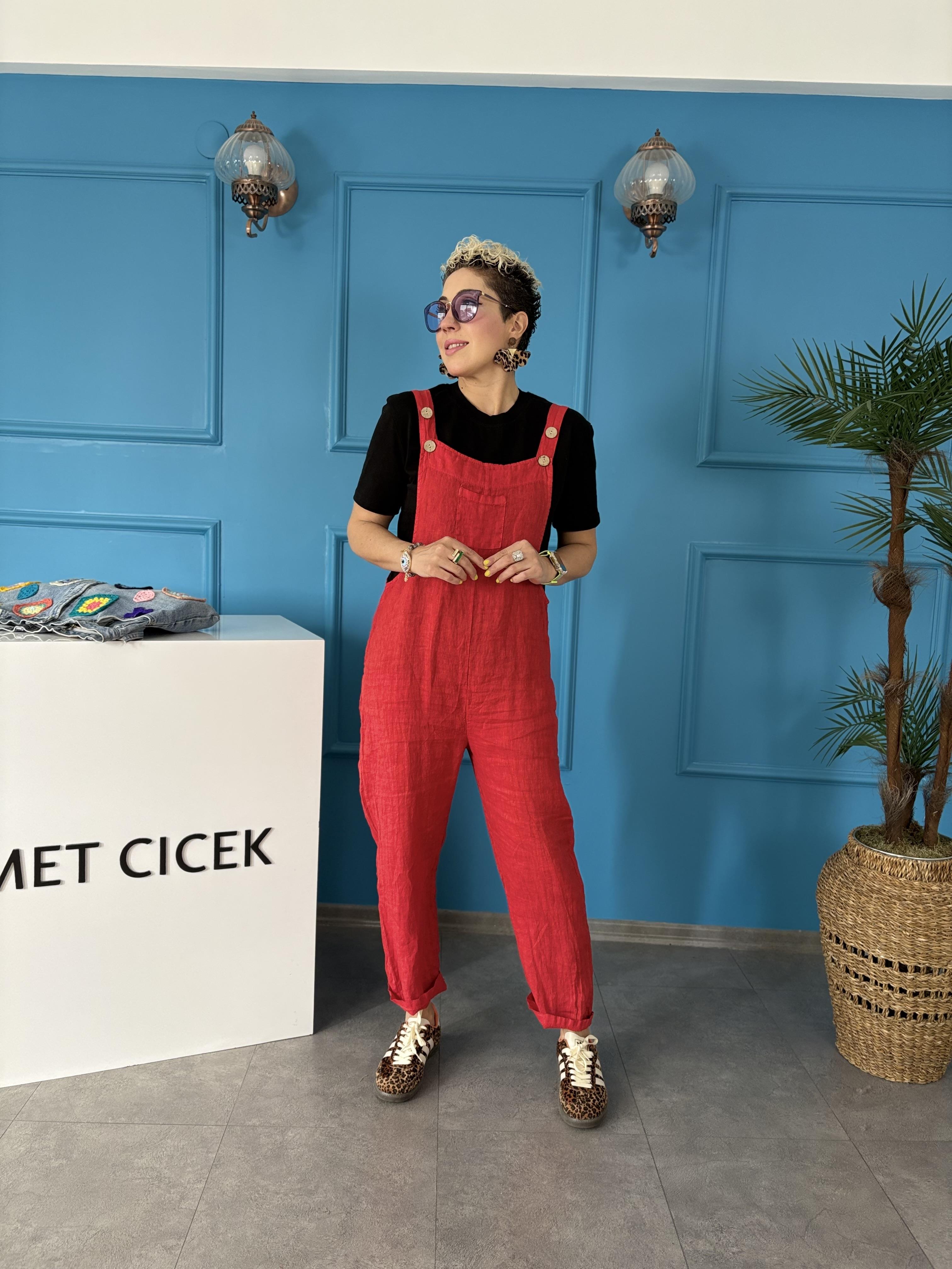 Ham Keten İtalyan Kırmızı Tulum
