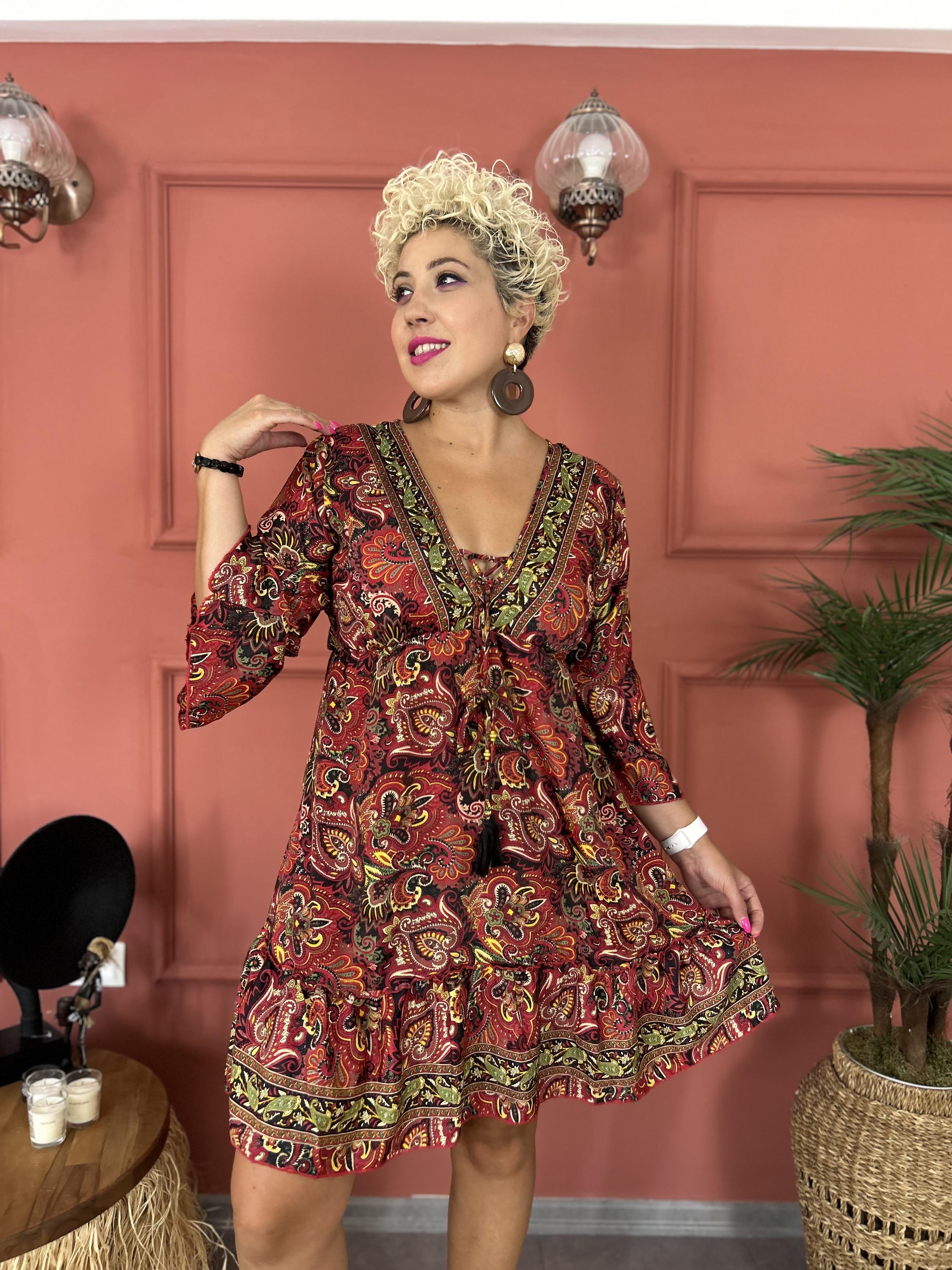 Hint İpeği Kısa Elbise 2