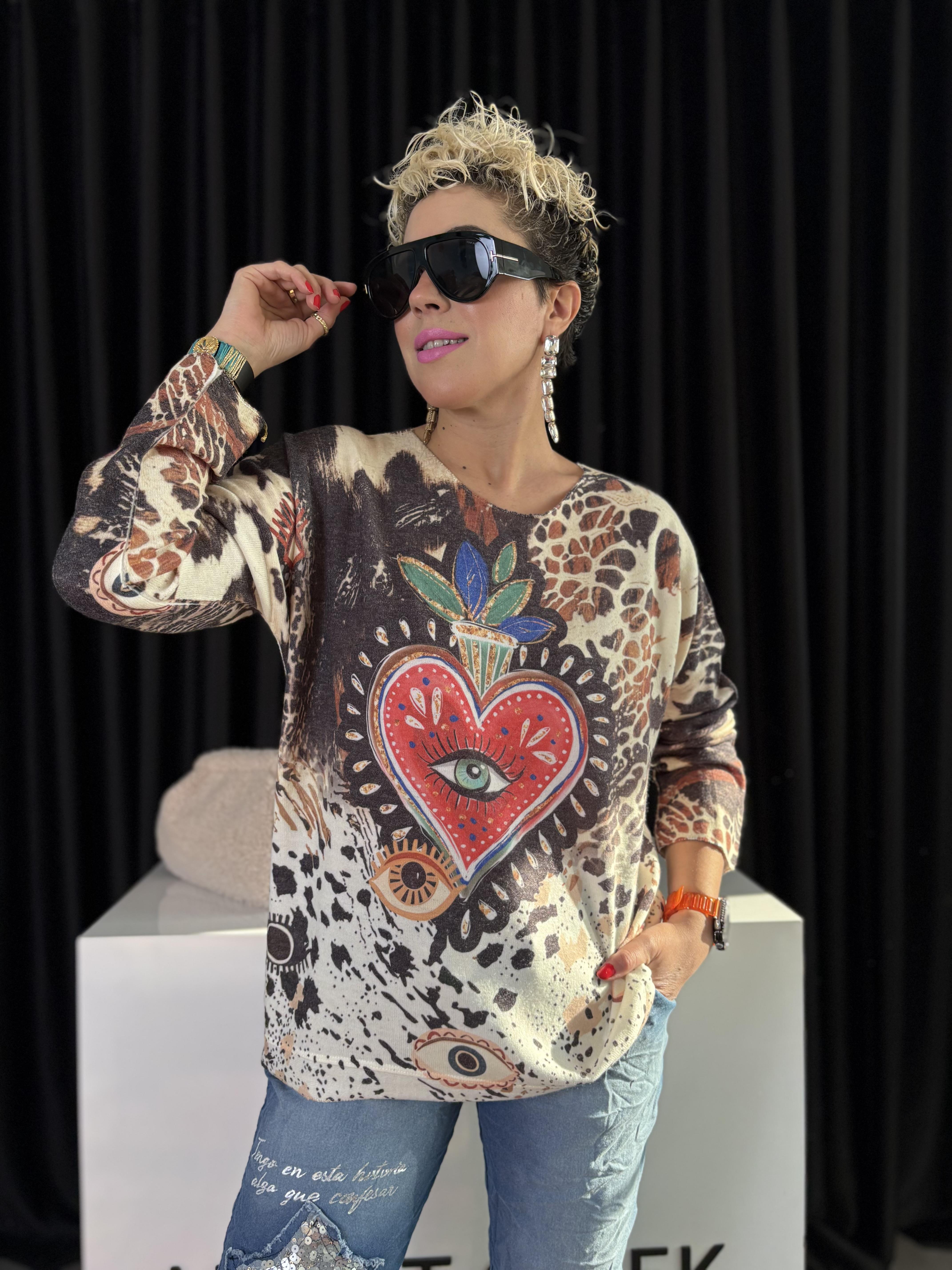 İtalyan Desenli Angora Bluz 2