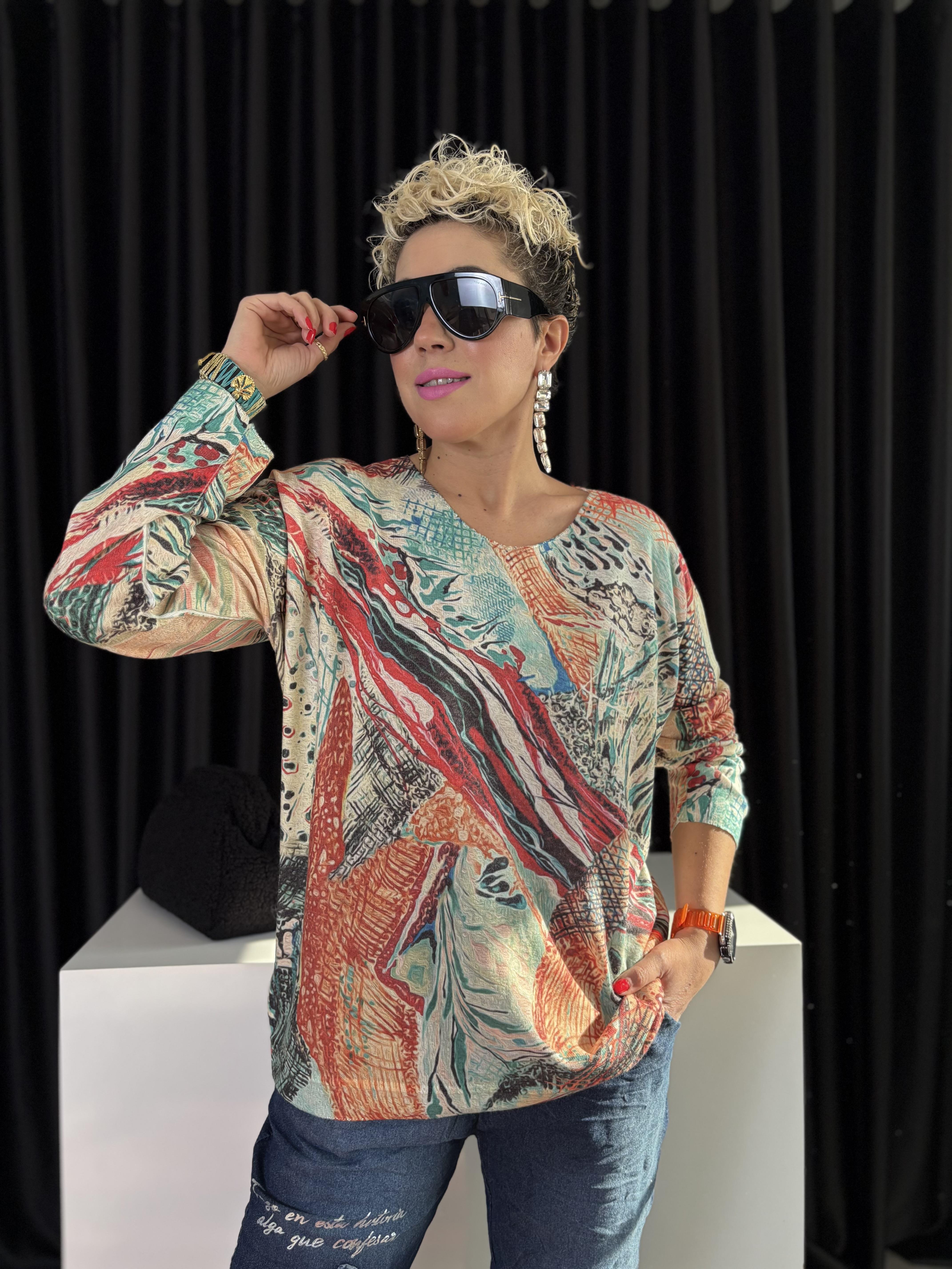 İtalyan Desenli Angora Bluz 3