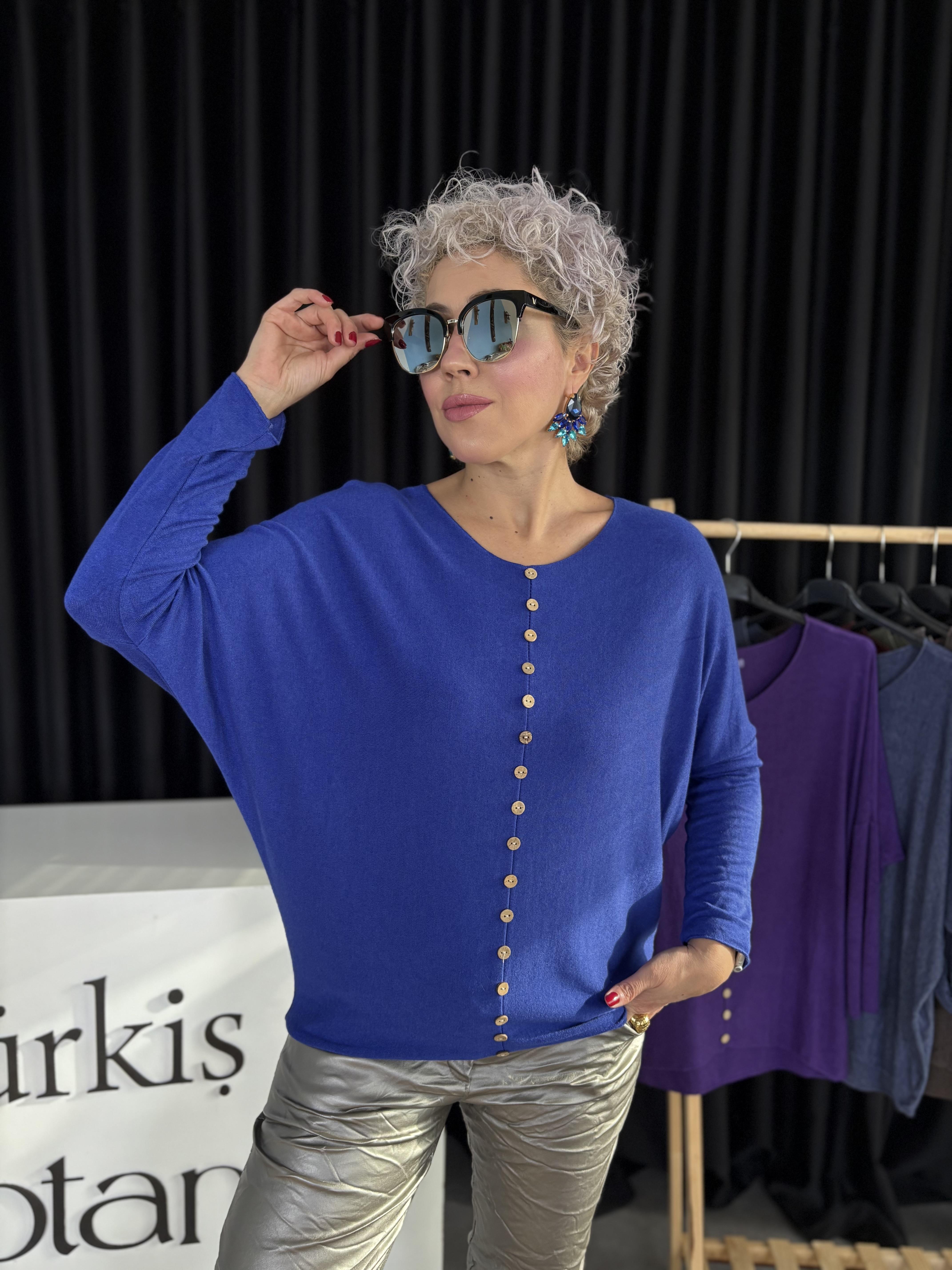 İtalyan Düğmeli Triko Bluz 1