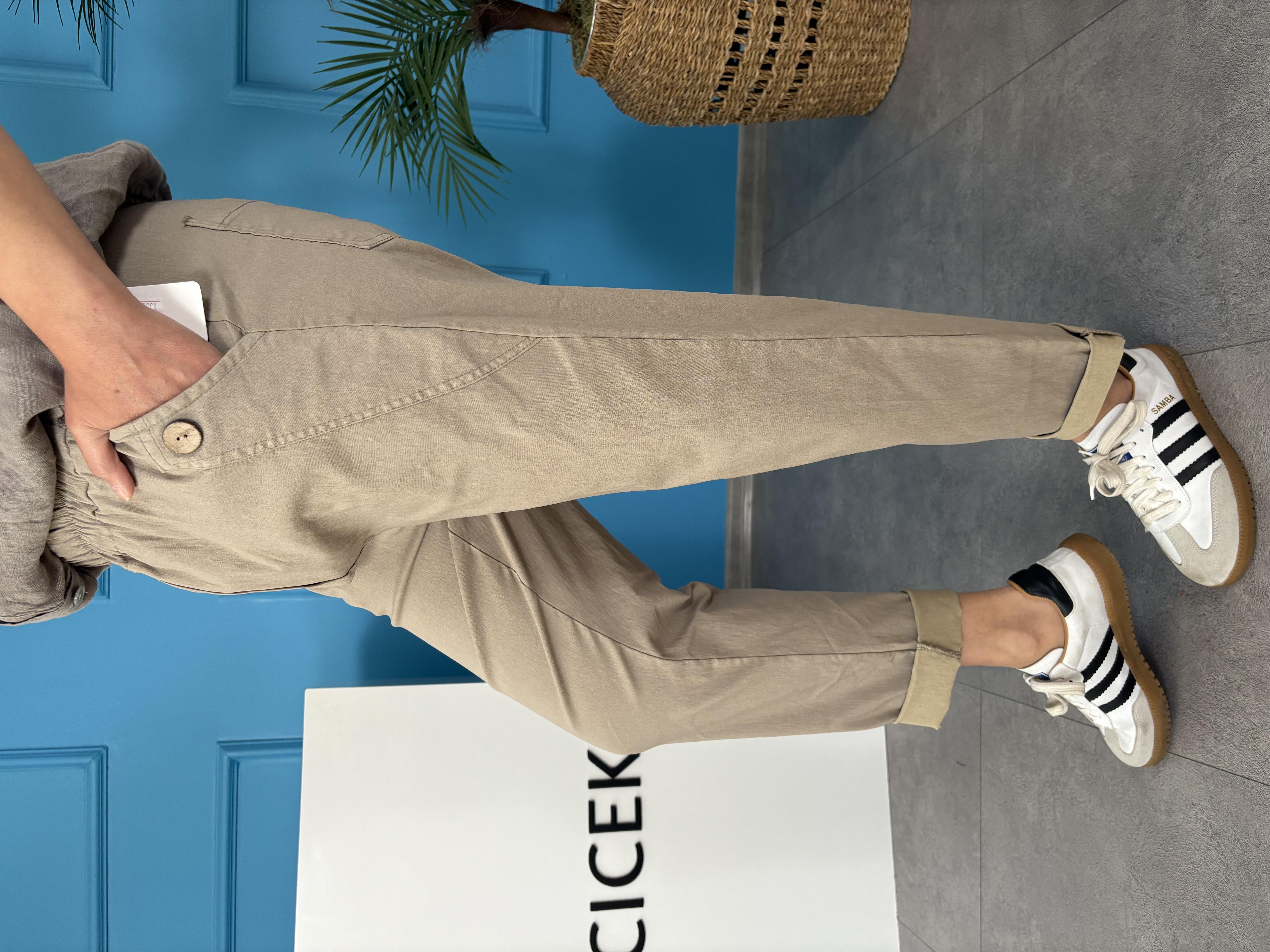 İtalyan Havuç Model Likralı Vizon Pantolon