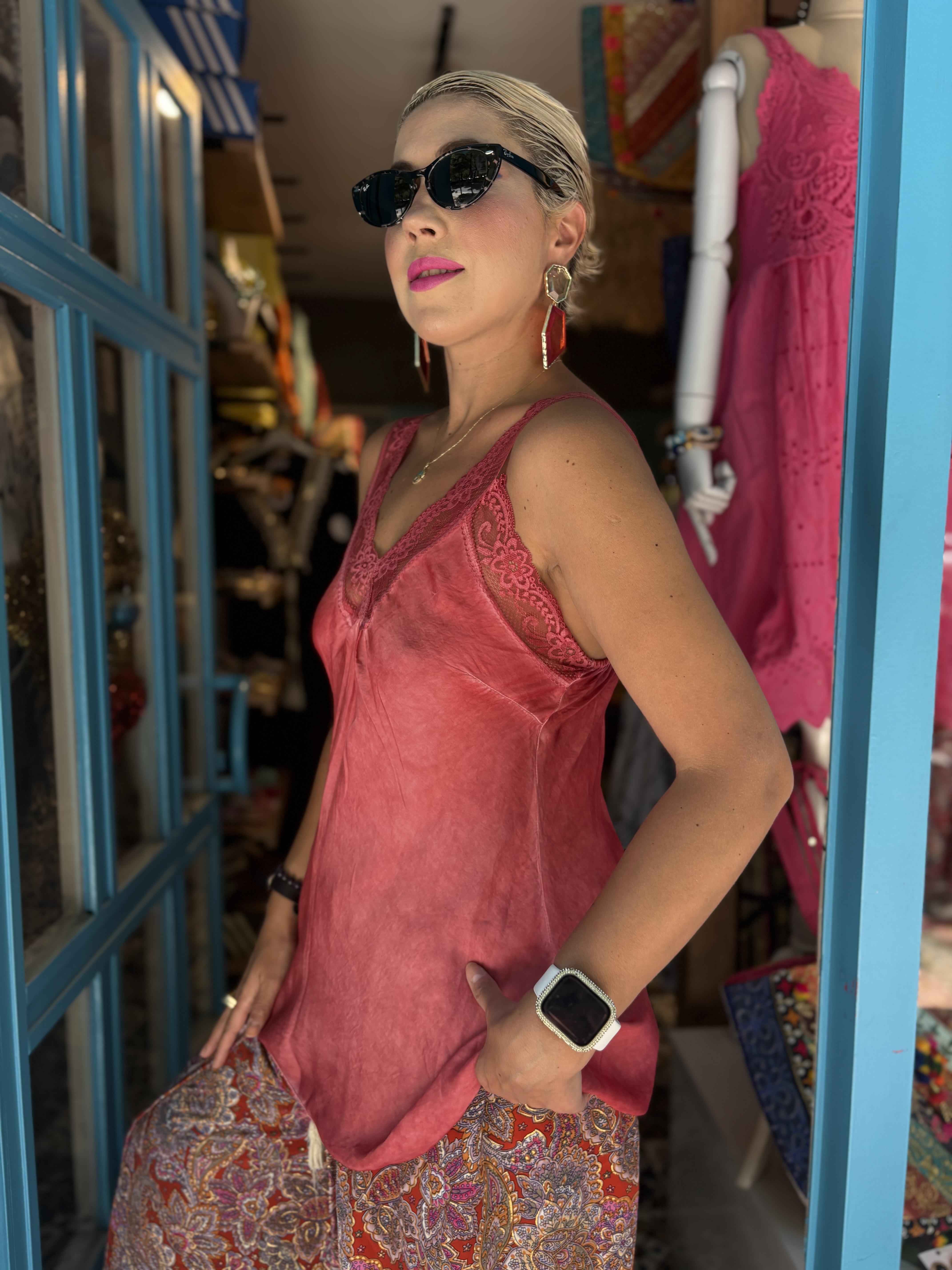 İtalyan Kırmızı İpek Bluz