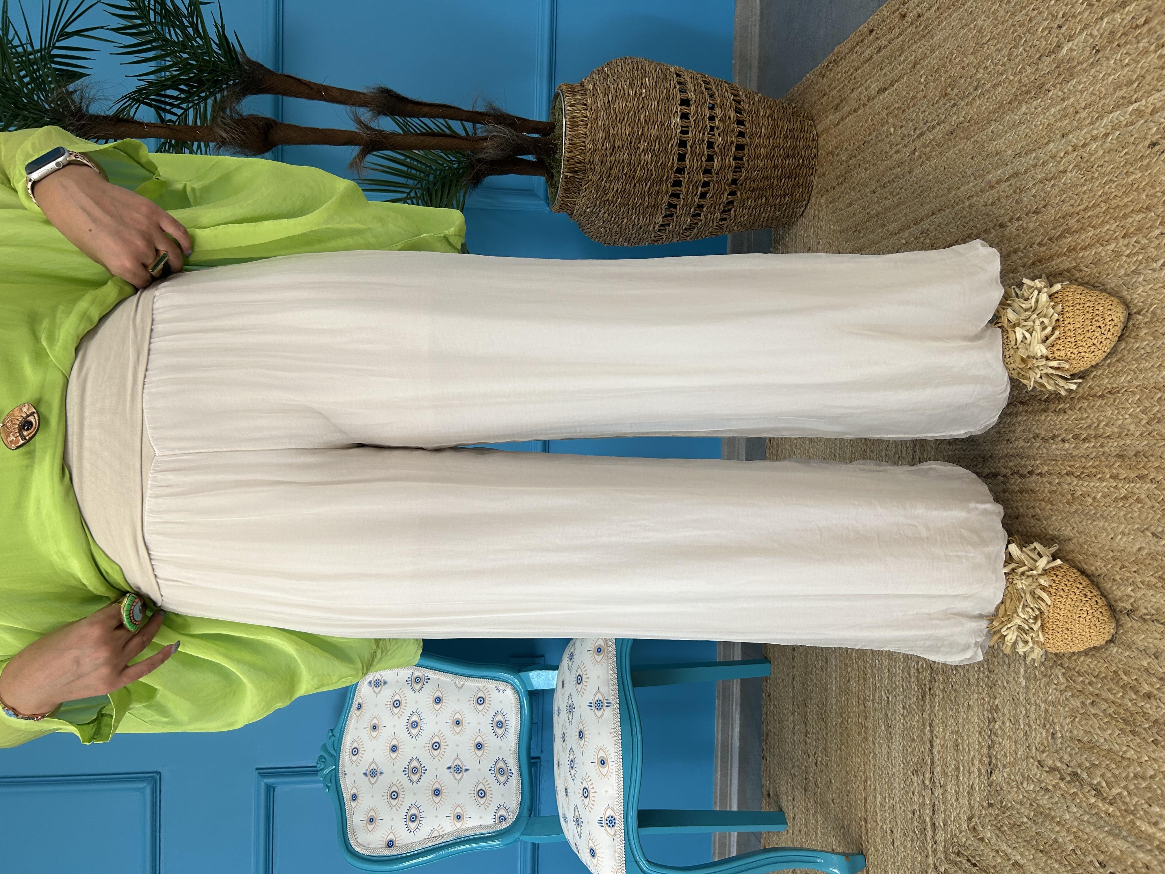 İtalyan Krem İpek Pantolon