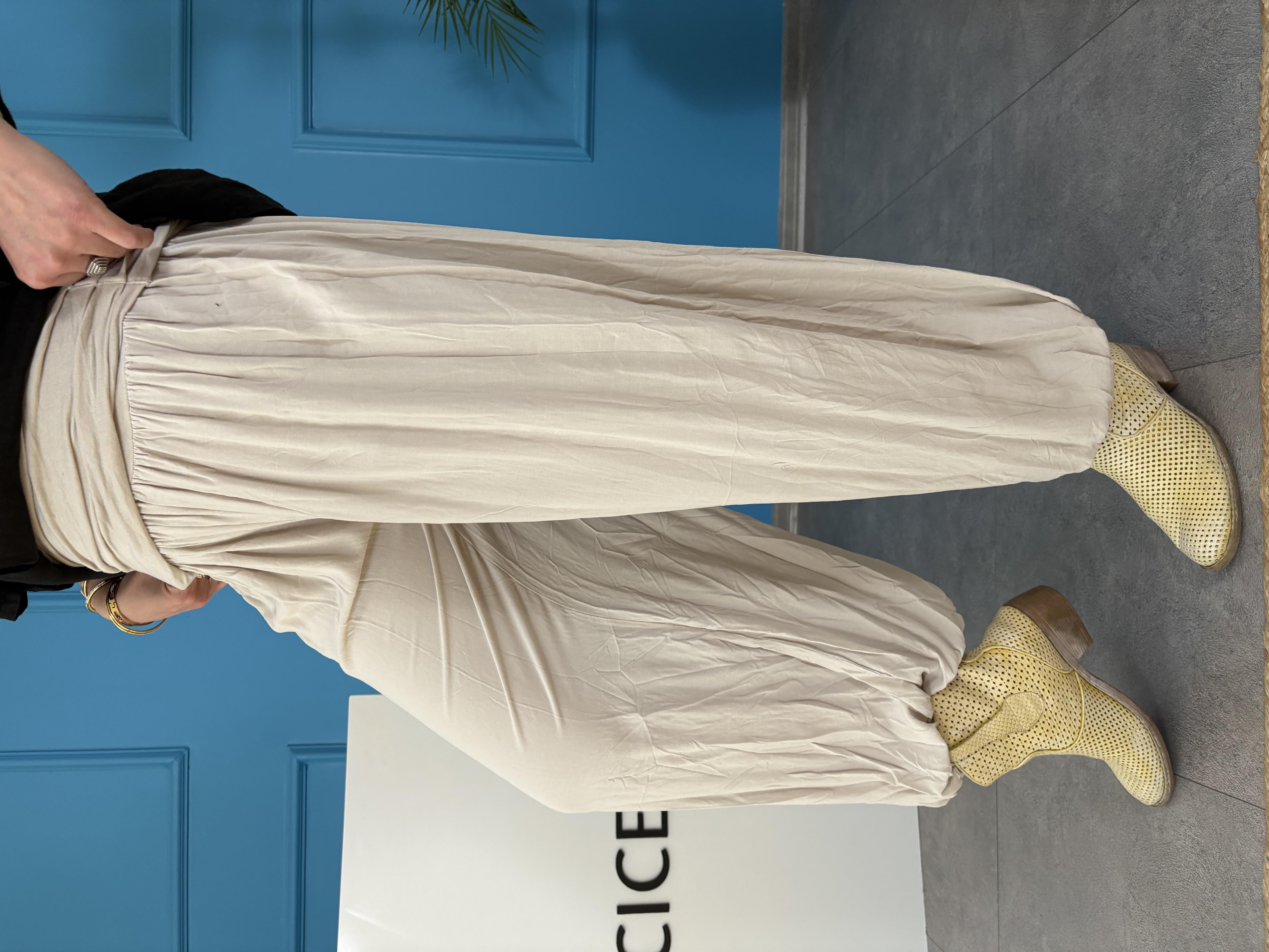 İtalyan Krem Şalvar Pantolon