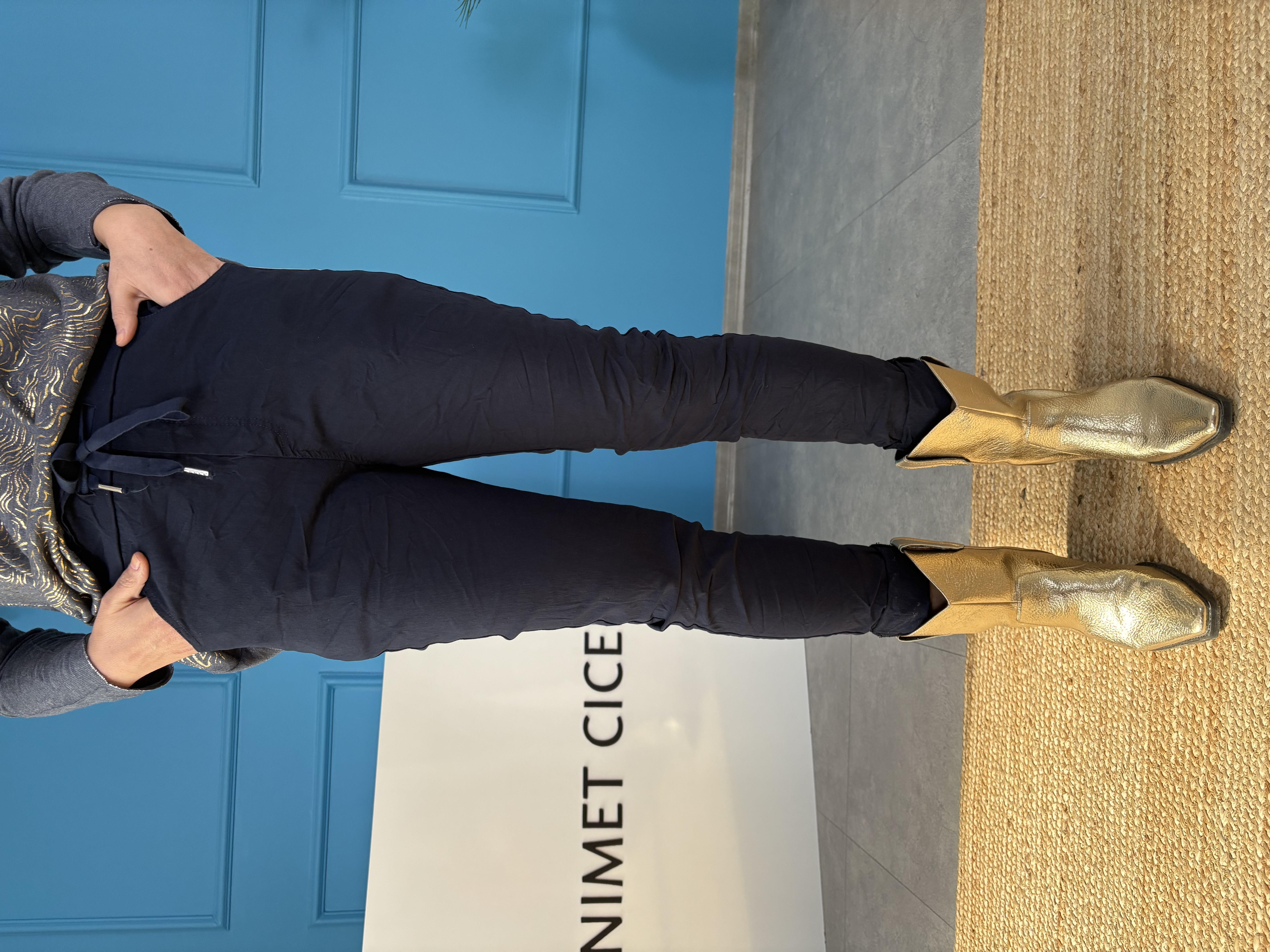 İtalyan Likralı Lacivert Pantolon