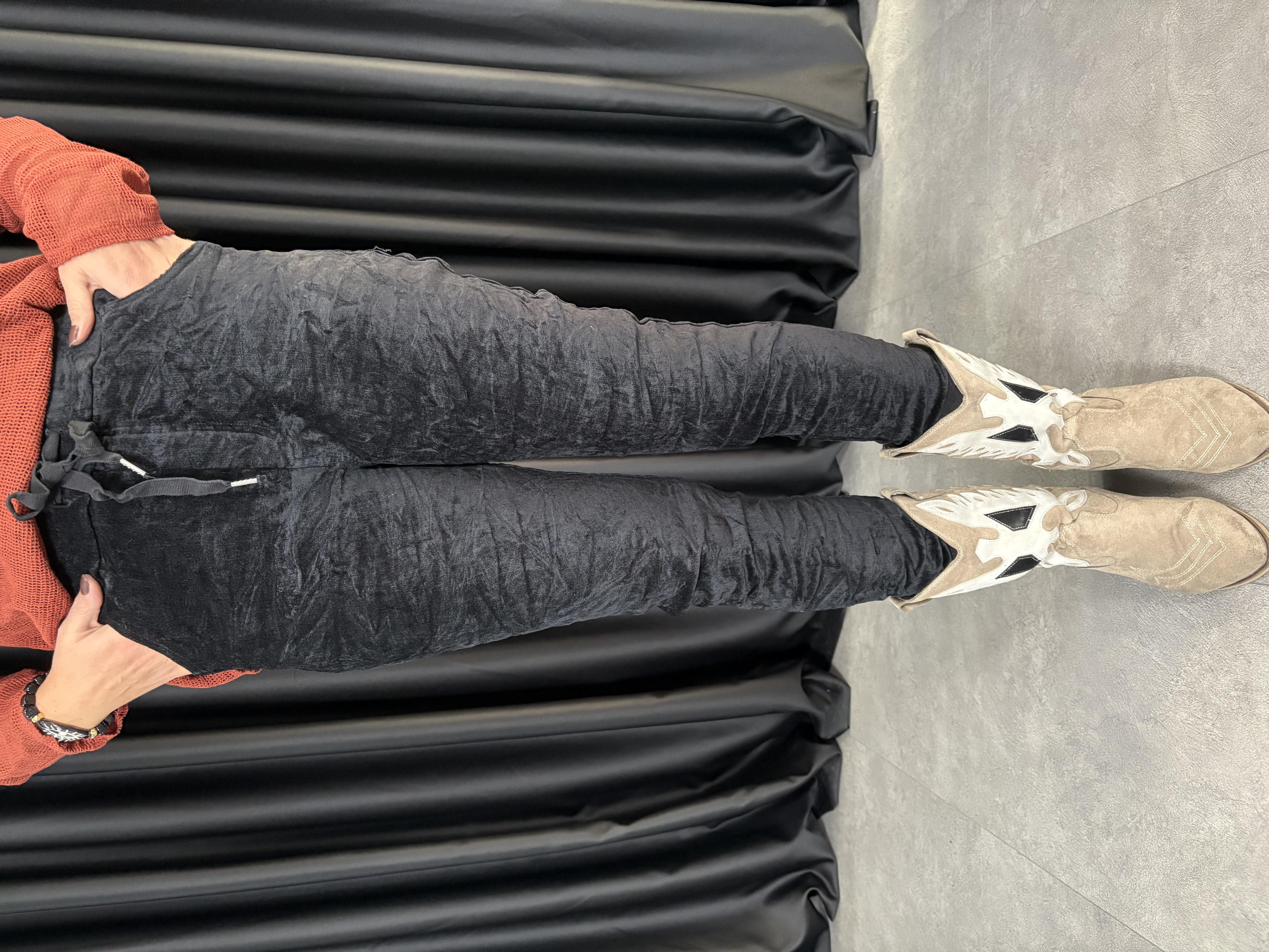 İtalyan Siyah Kadife Pantolon