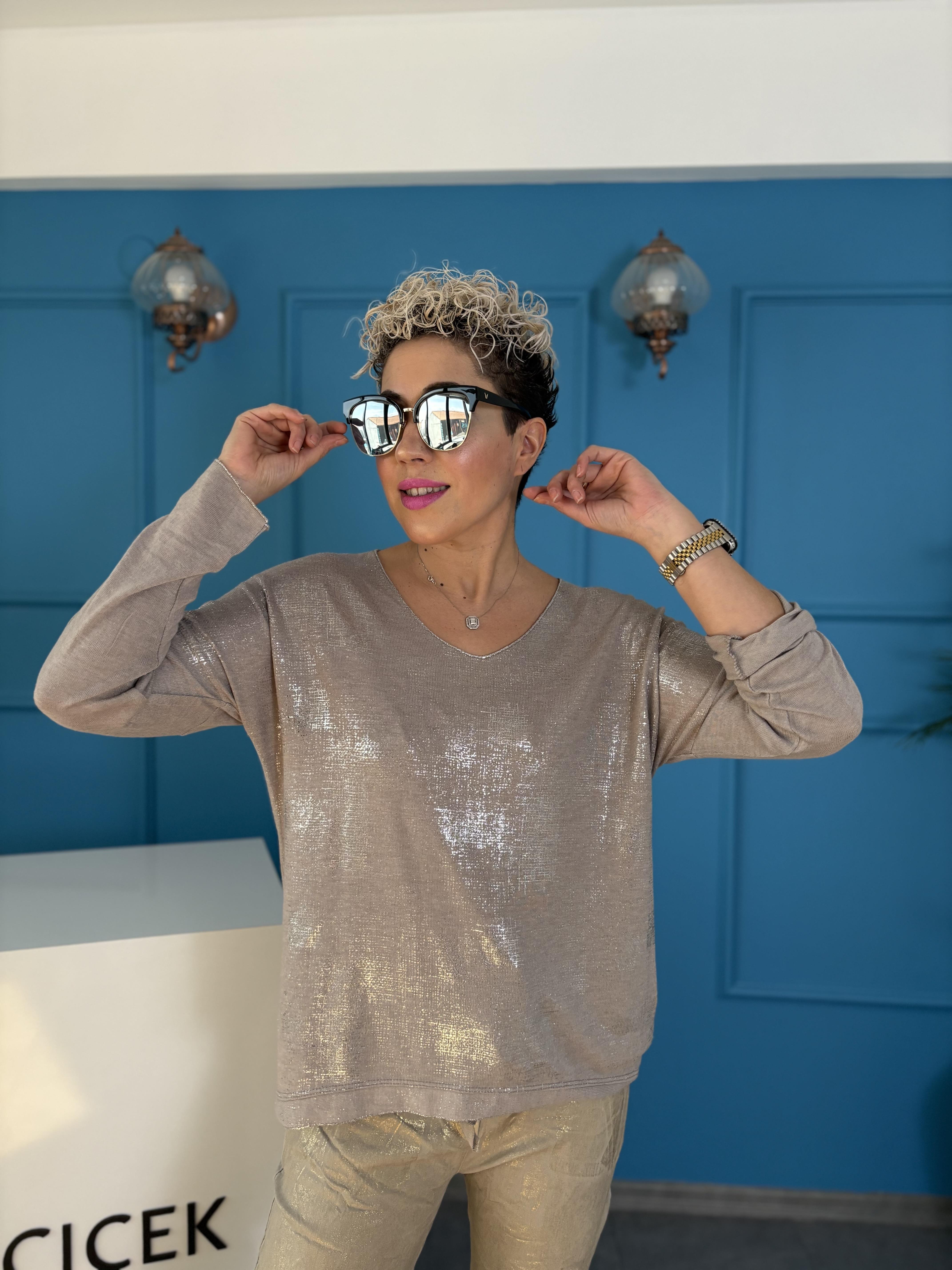 İtalyan Varaklı Vizon Bluz