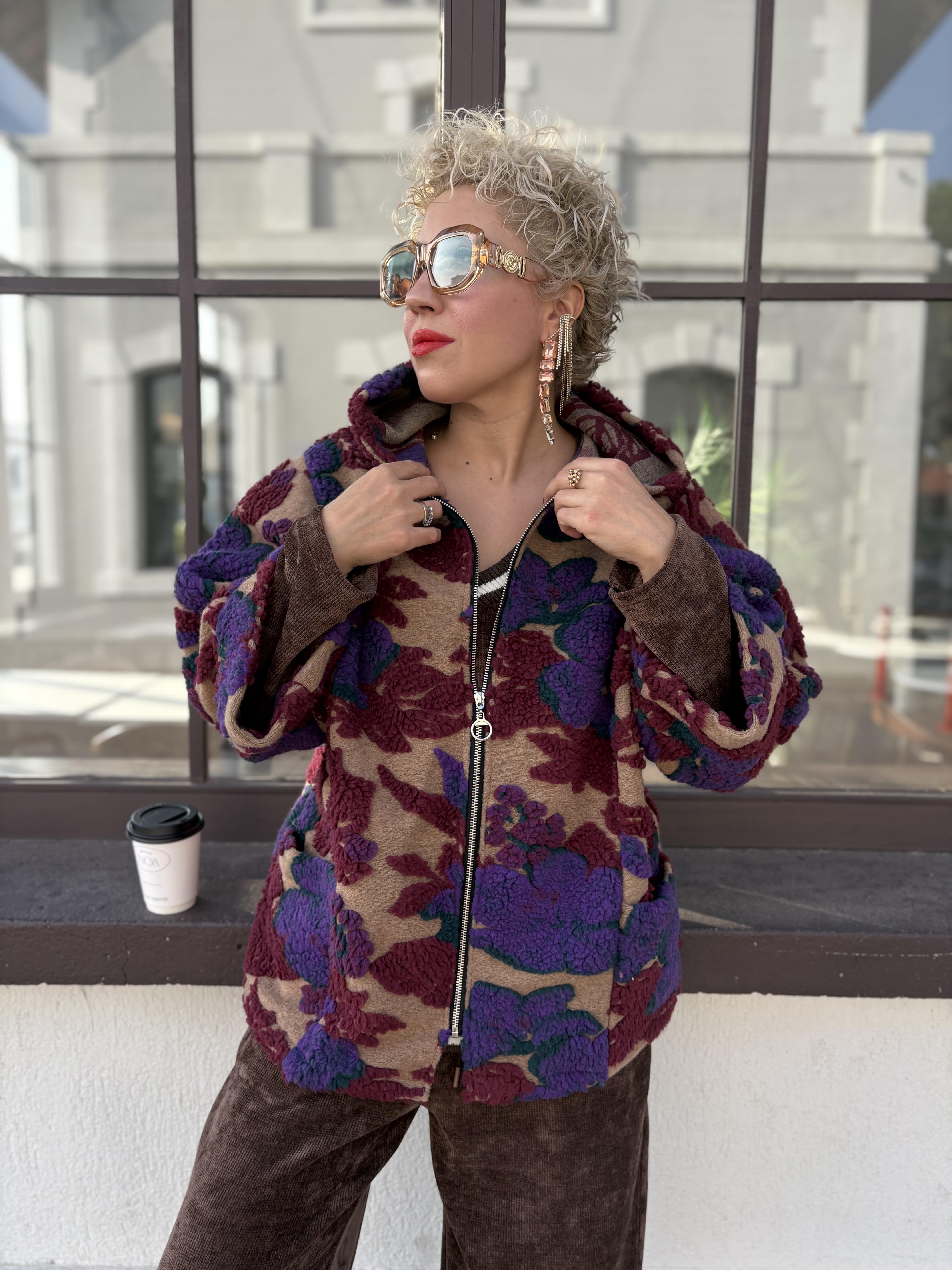 İthal Kapşonlu Kısa Keçe Ceket 4