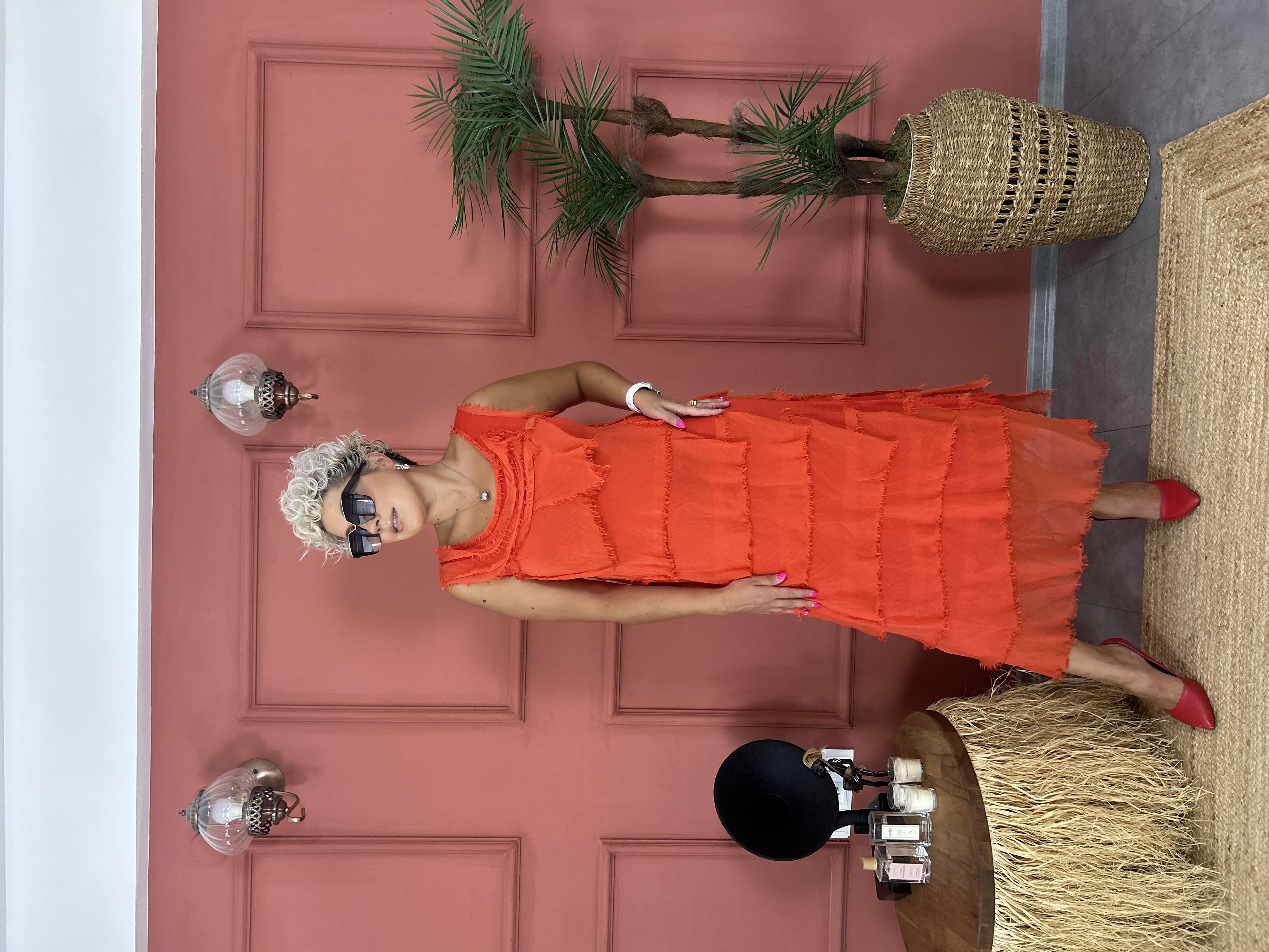 Kat Kat Kırmızı İpek Elbise