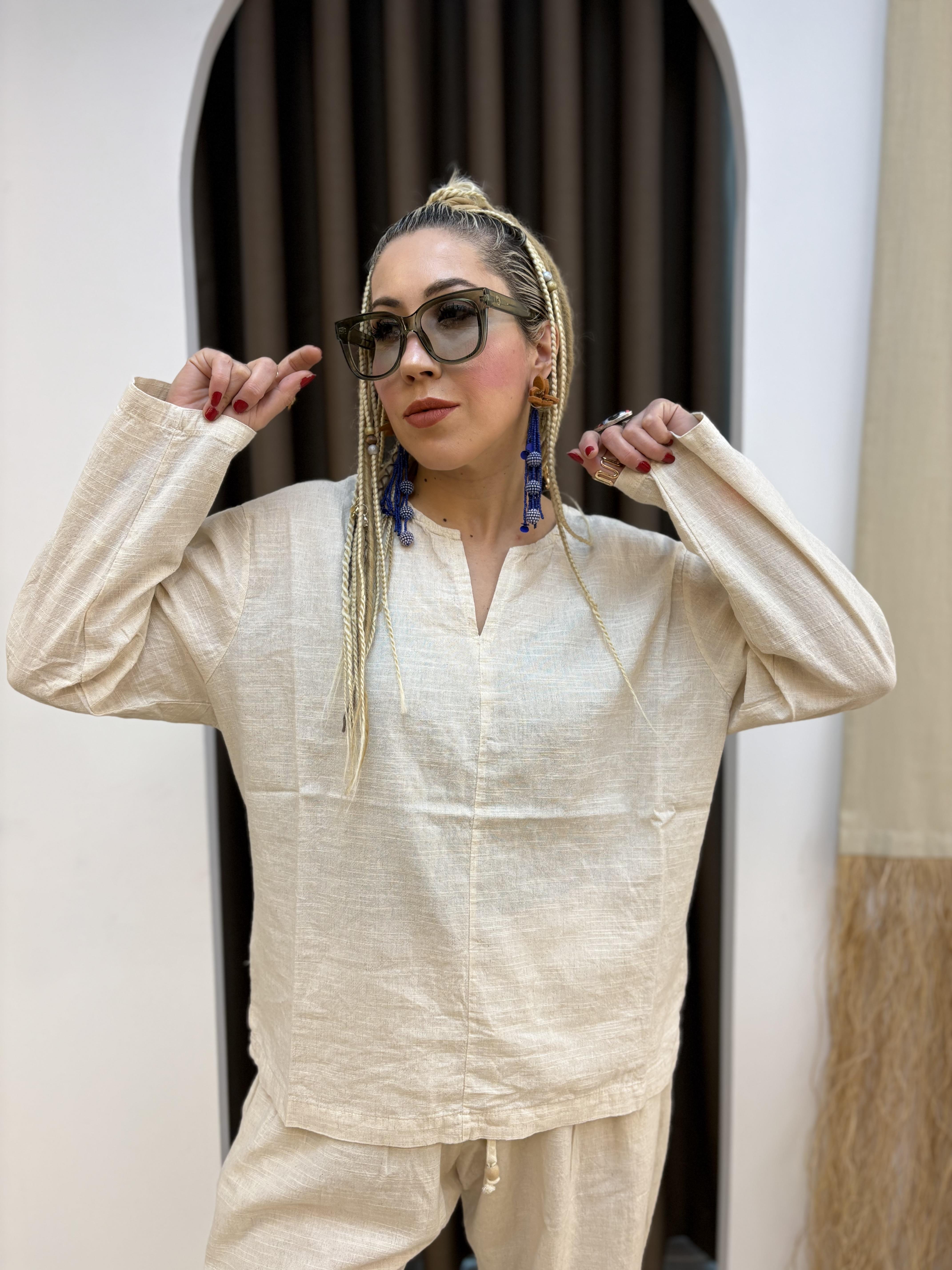 Krem Keten Salaş Bluz