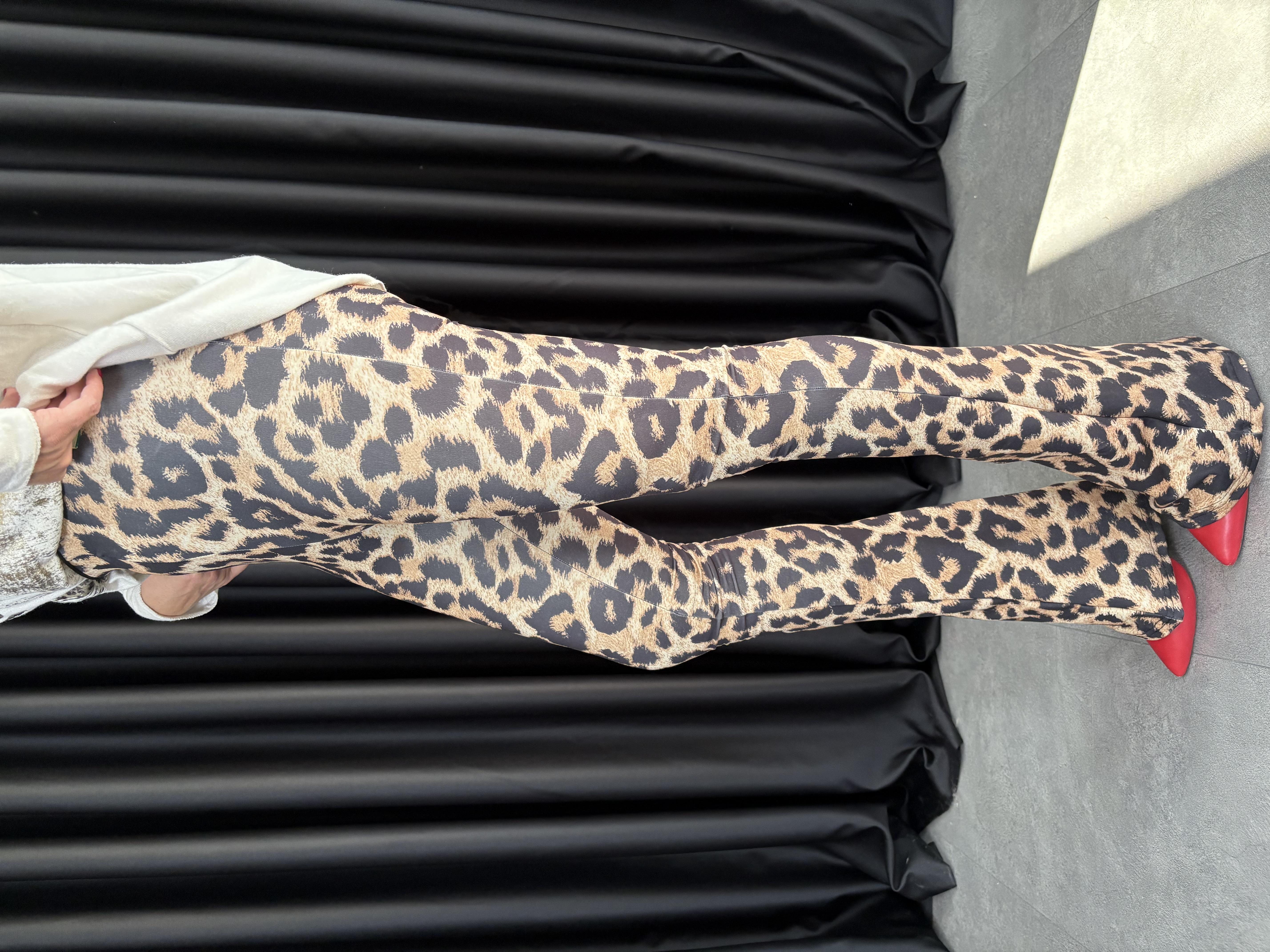 Leopar Desen İspanyol Paça Tayt 2