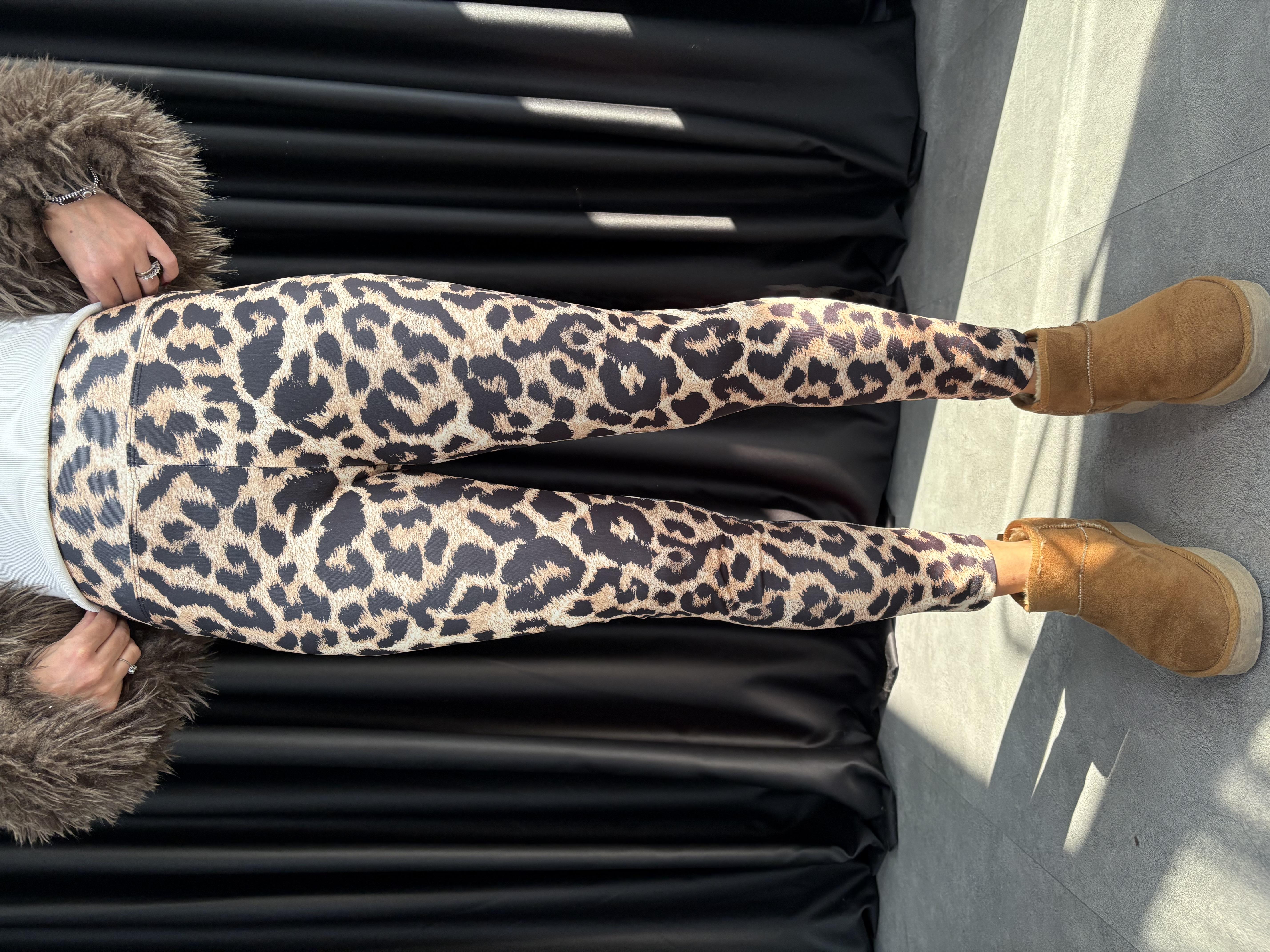 Leopar Desen Şardonlu Tayt 1