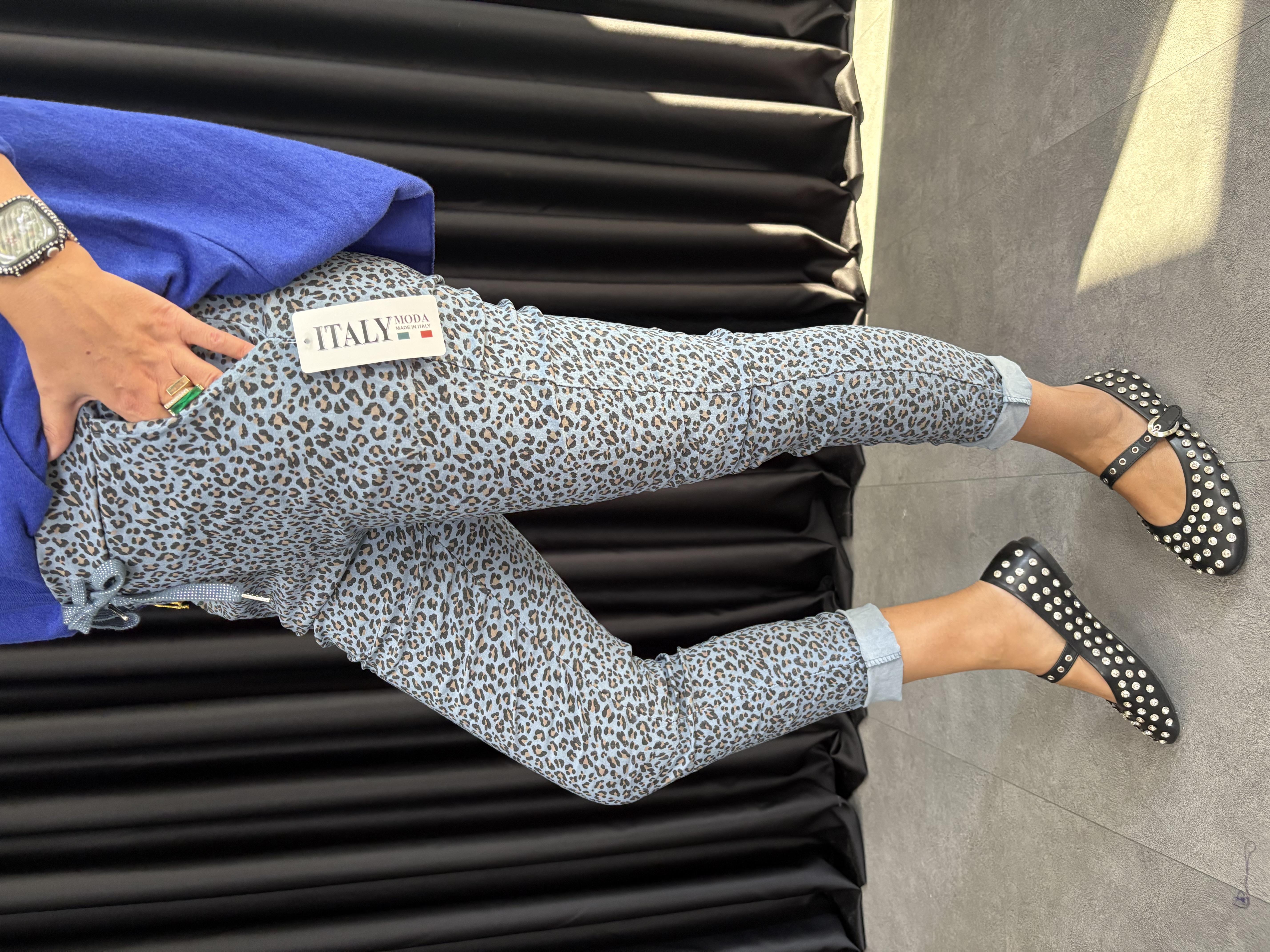 Leopar Likralı İtalyan Pantolon 1