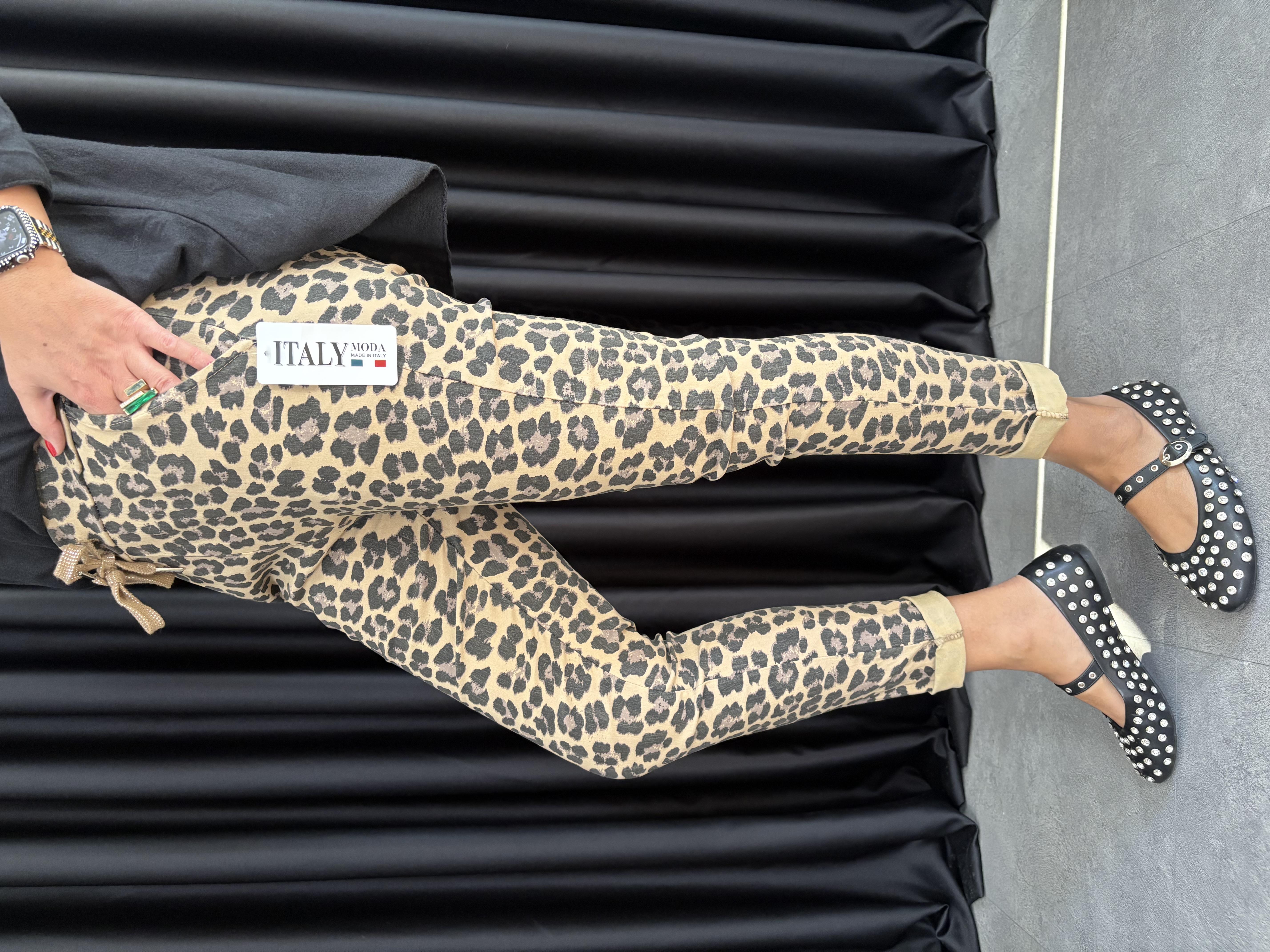 Leopar Likralı İtalyan Pantolon 5