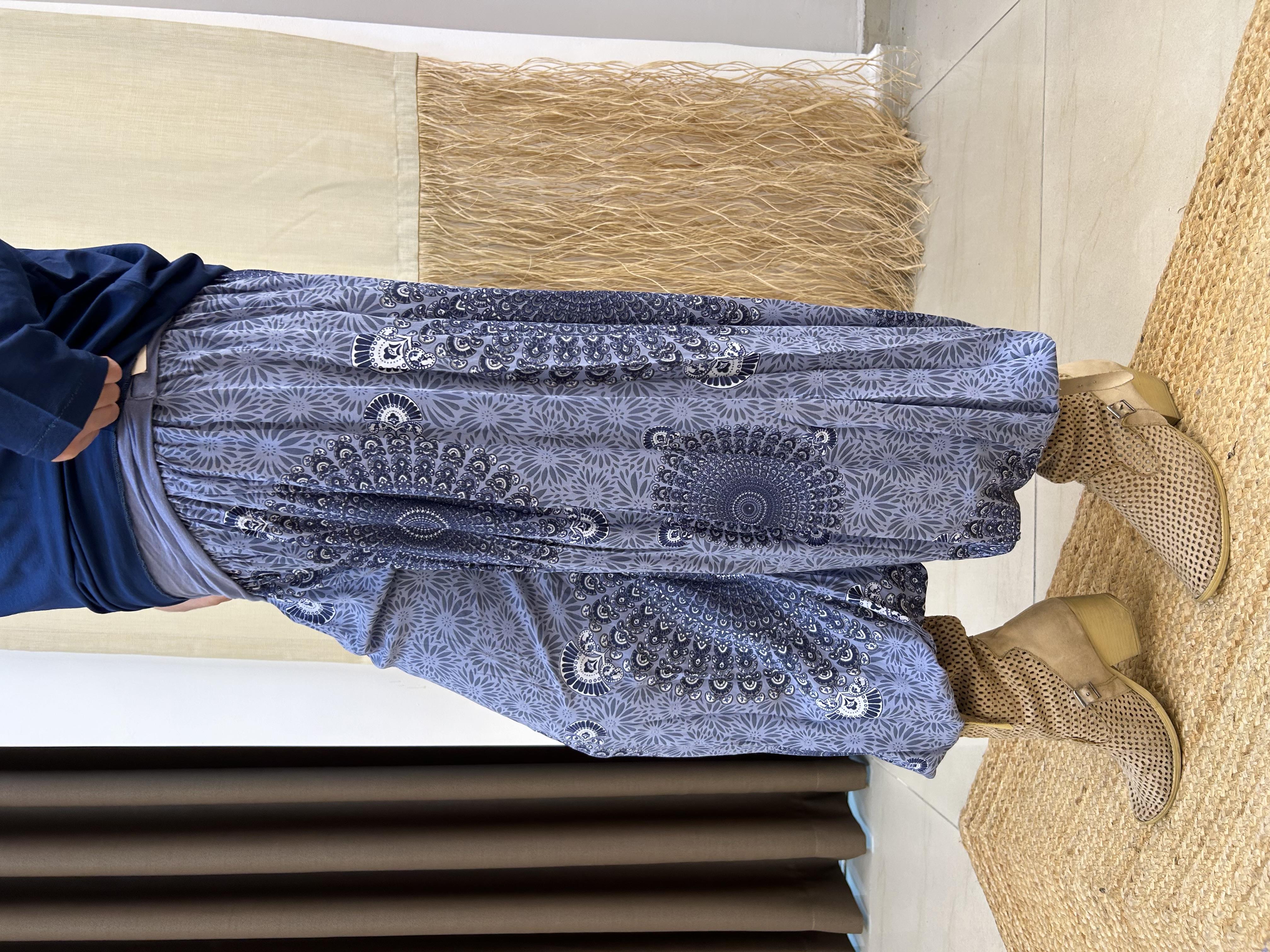 Mandala Desen Bebe Mavisi İtalyan Şalvar