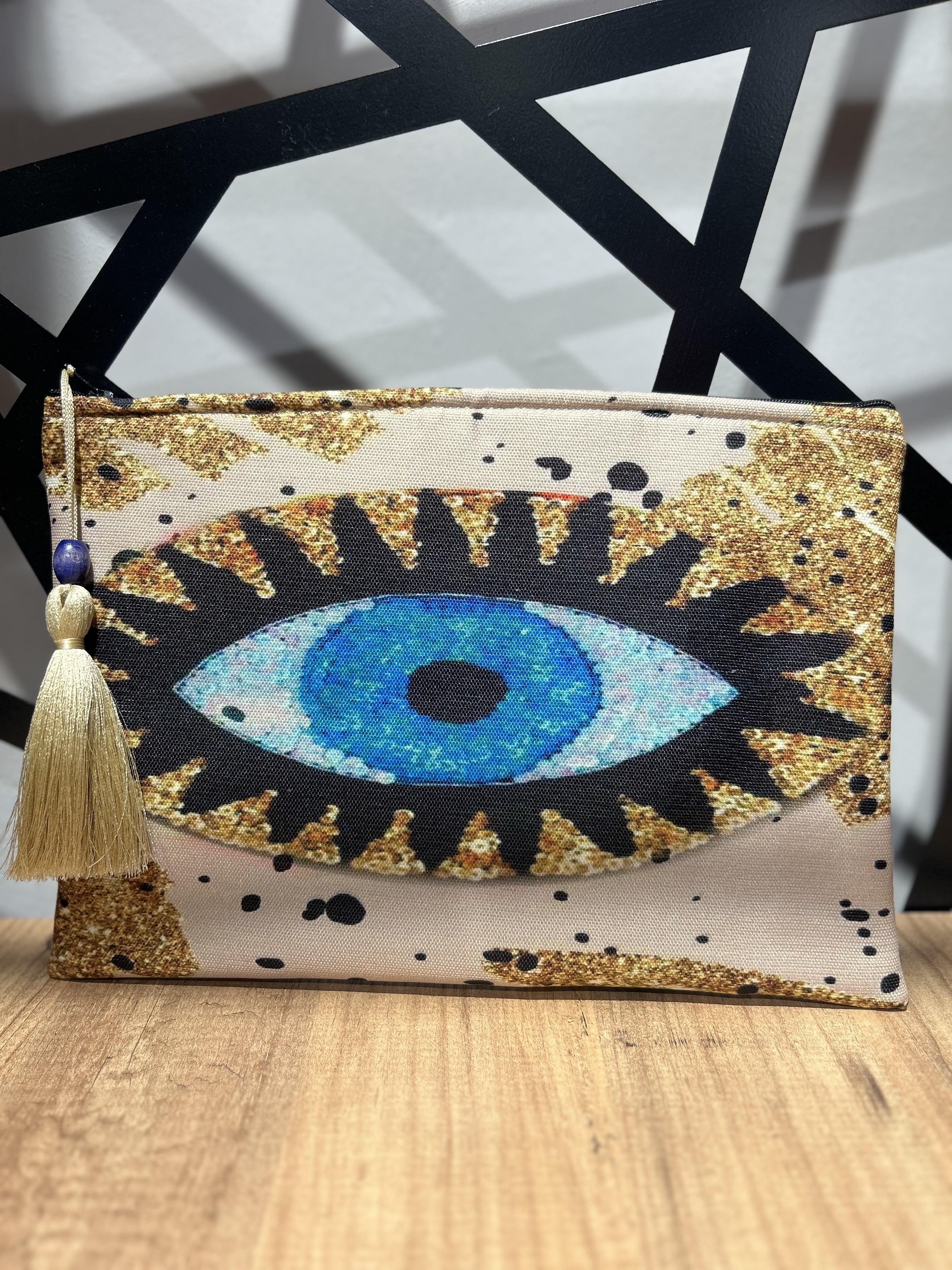 Mavi Gözlü Clutch Çanta