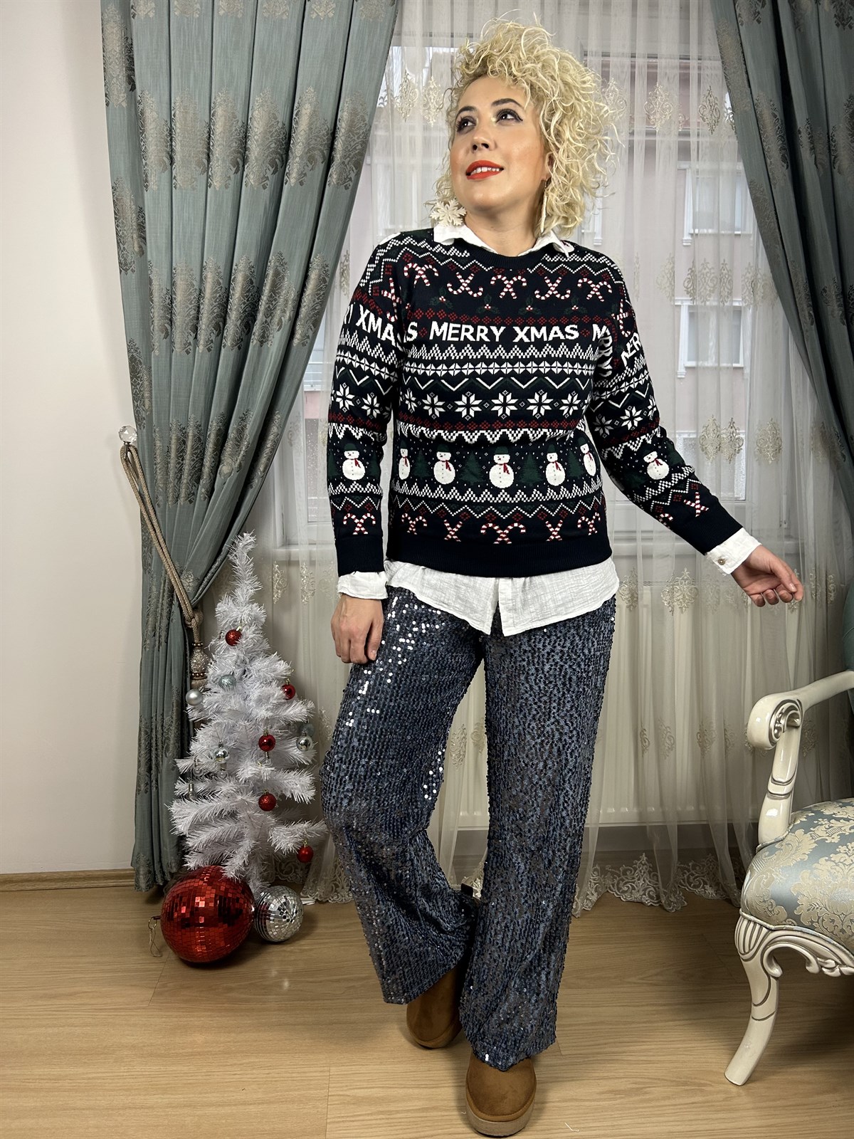 Merry Christmas Yazılı  Kazak