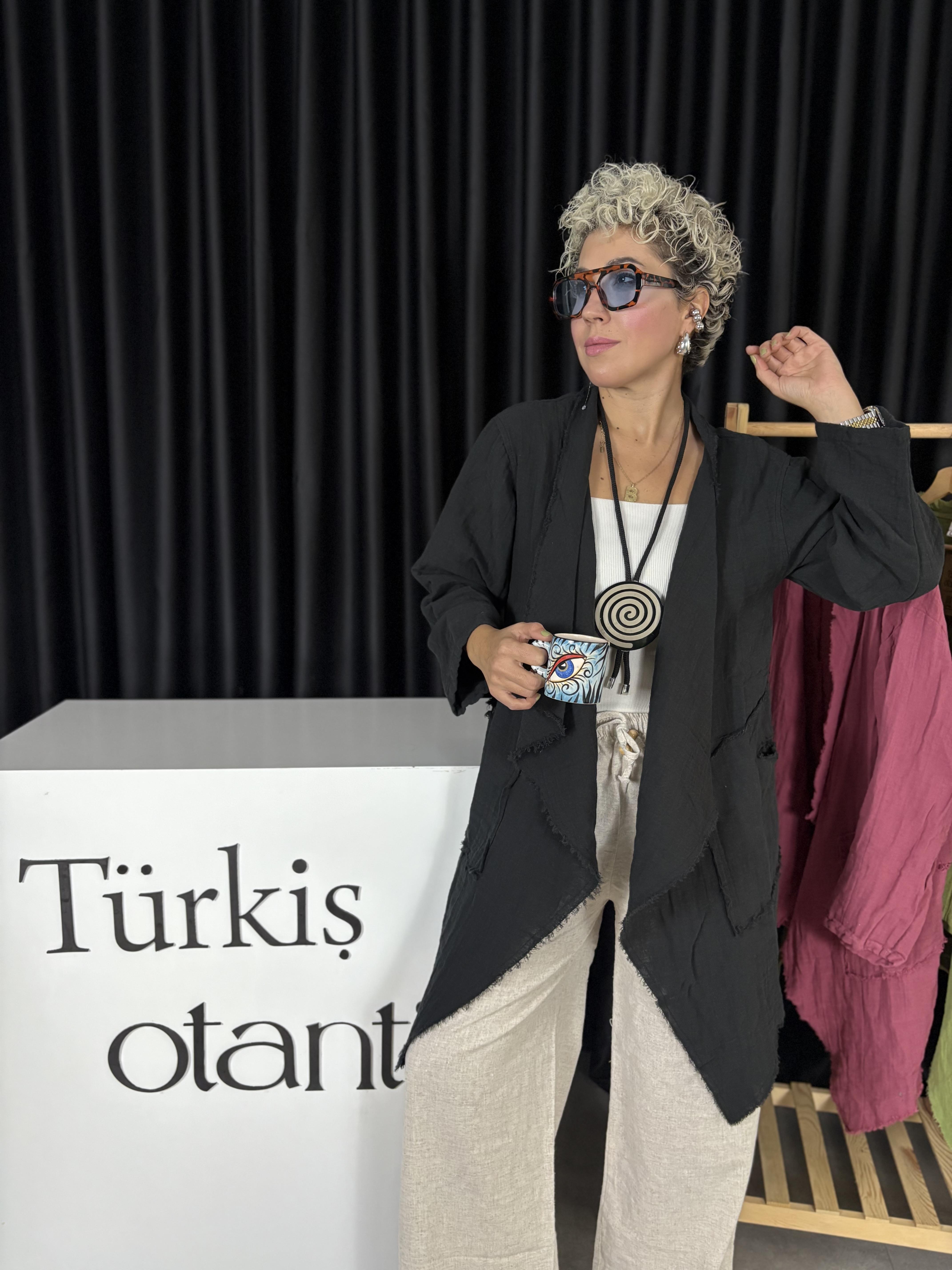 Müslin Siyah Bohem Ceket